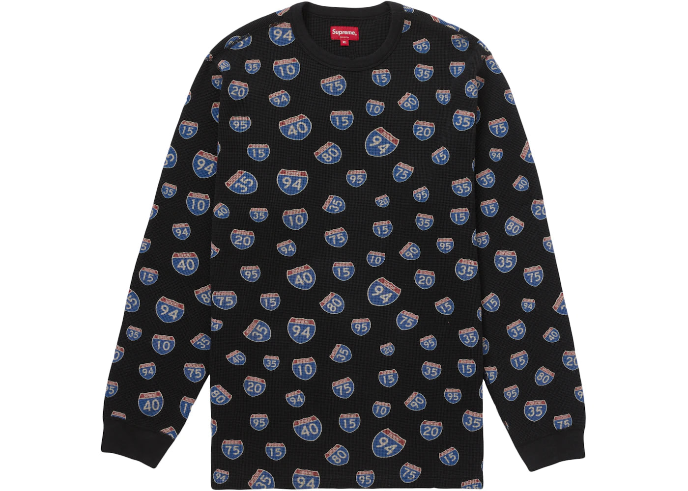 Supreme Interstate Waffle Thermal Black