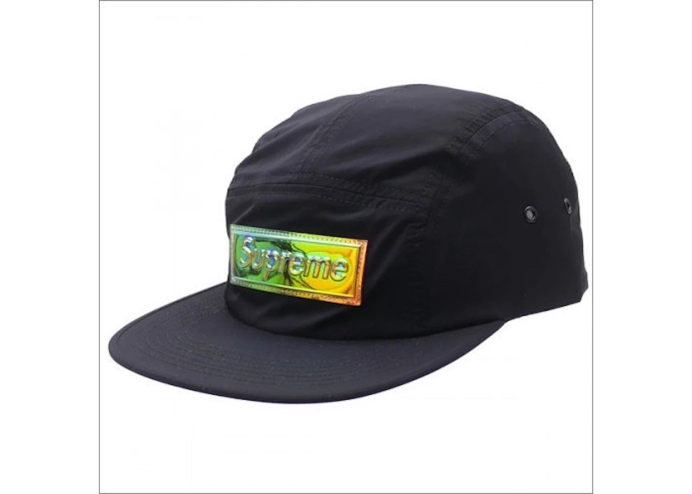 Supreme Iridescent Logo Camp Cap Black