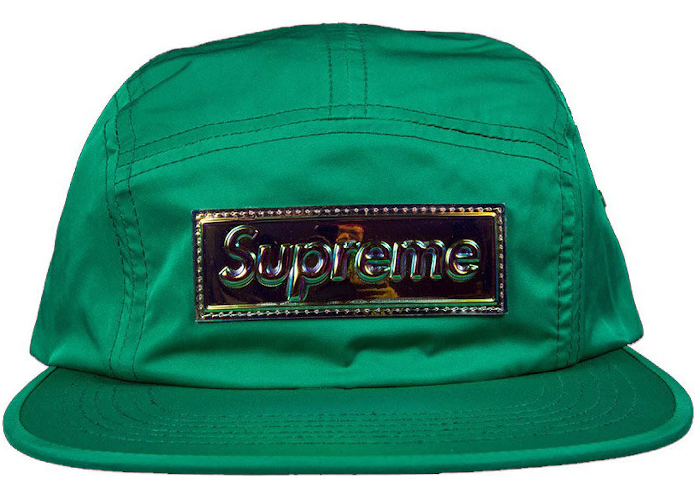 Supreme Iridescent Logo Camp Cap Green