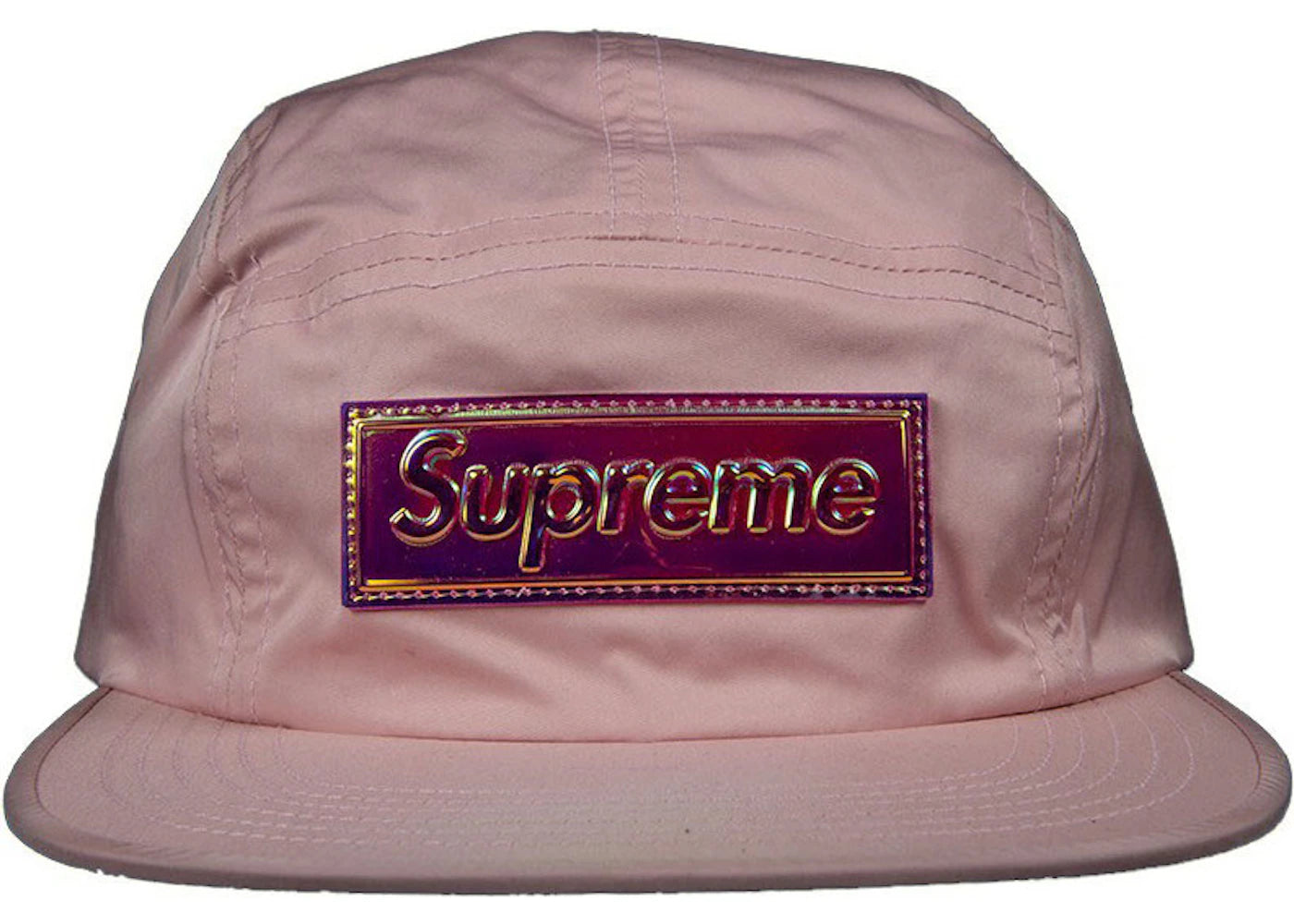 Supreme Iridescent Logo Camp Cap Pink