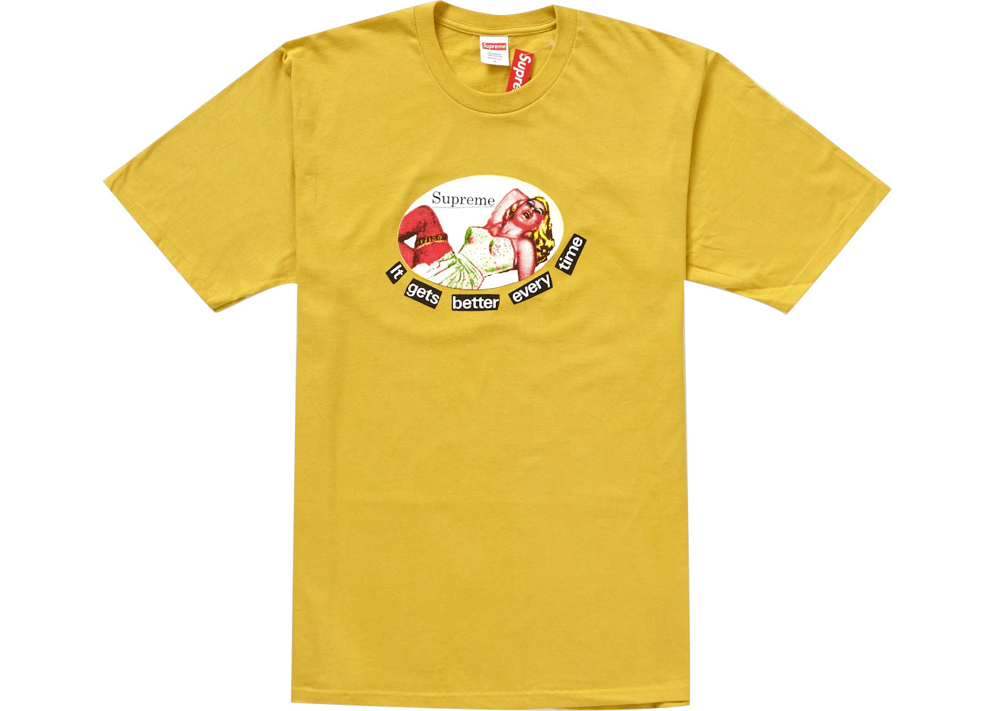 Supreme It Gets Better Every Time Tee Acid Yellow
