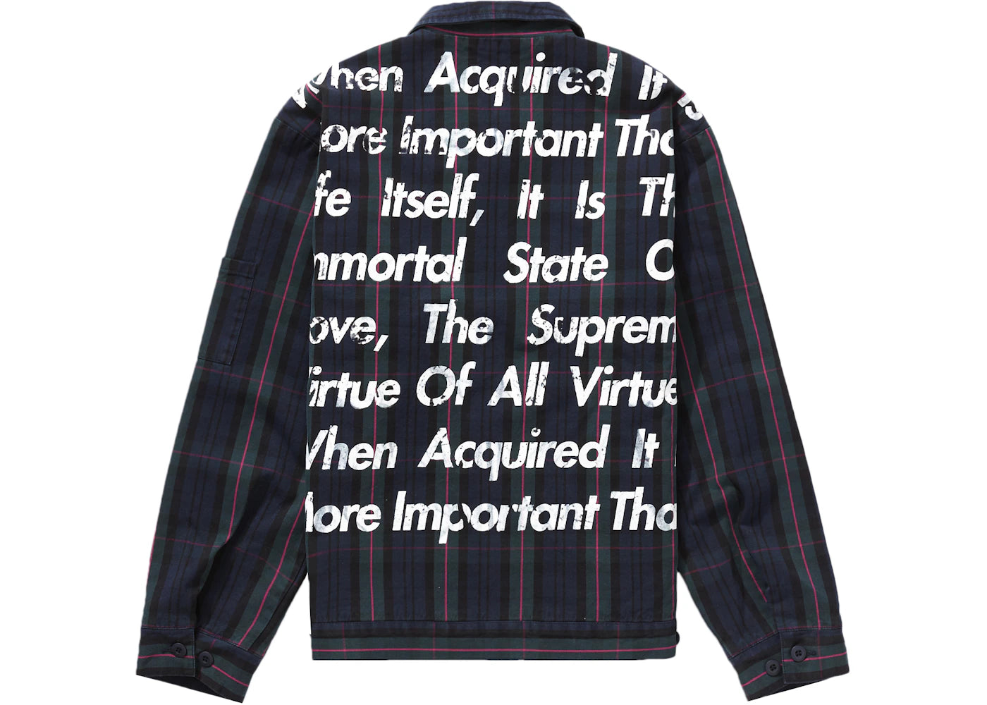 Supreme JUNYA WATANABE CDG MAN Printed Work Jacket Navy Plaid