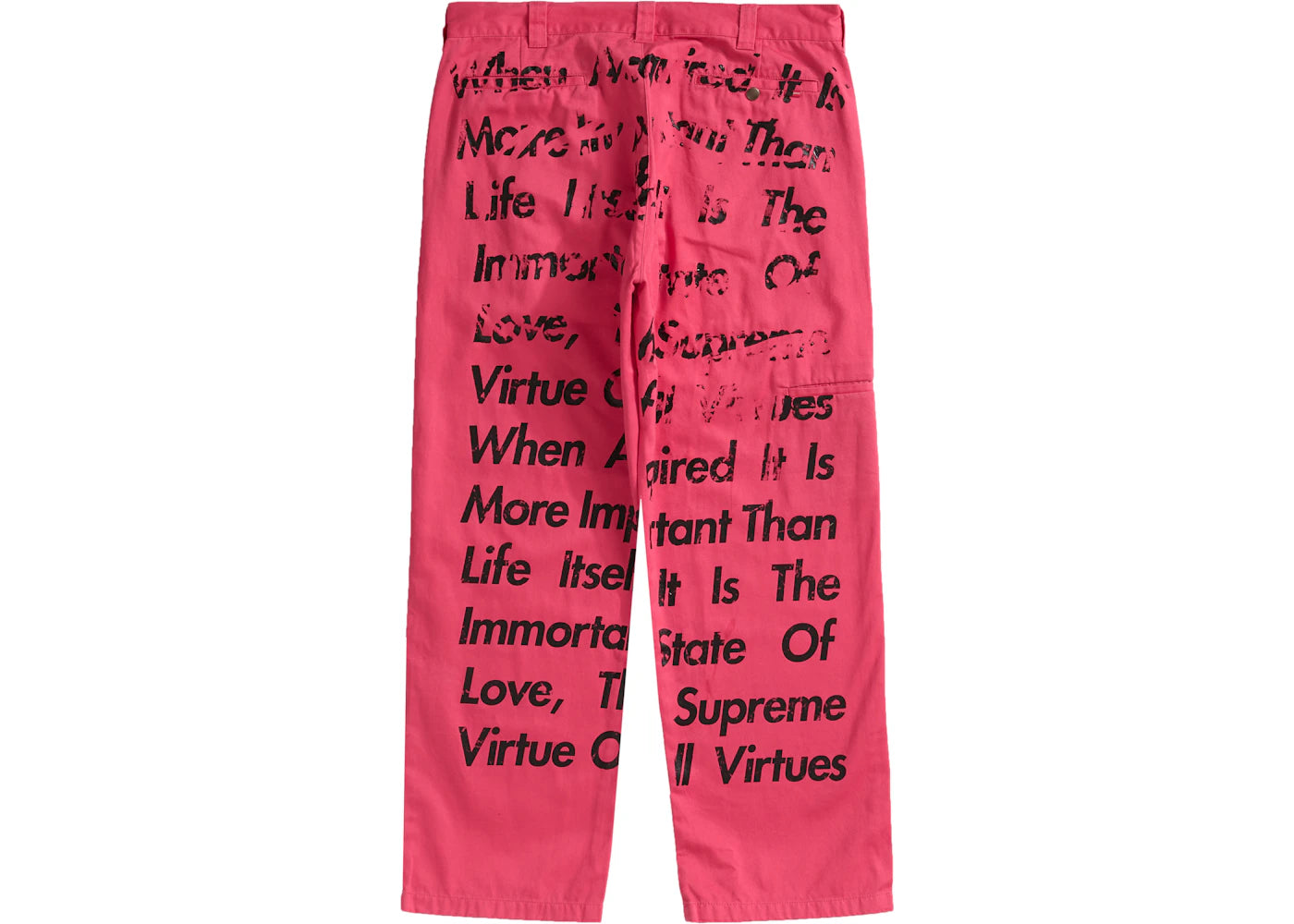 Supreme JUNYA WATANABE CDG MAN Printed Work Pant Bright Pink