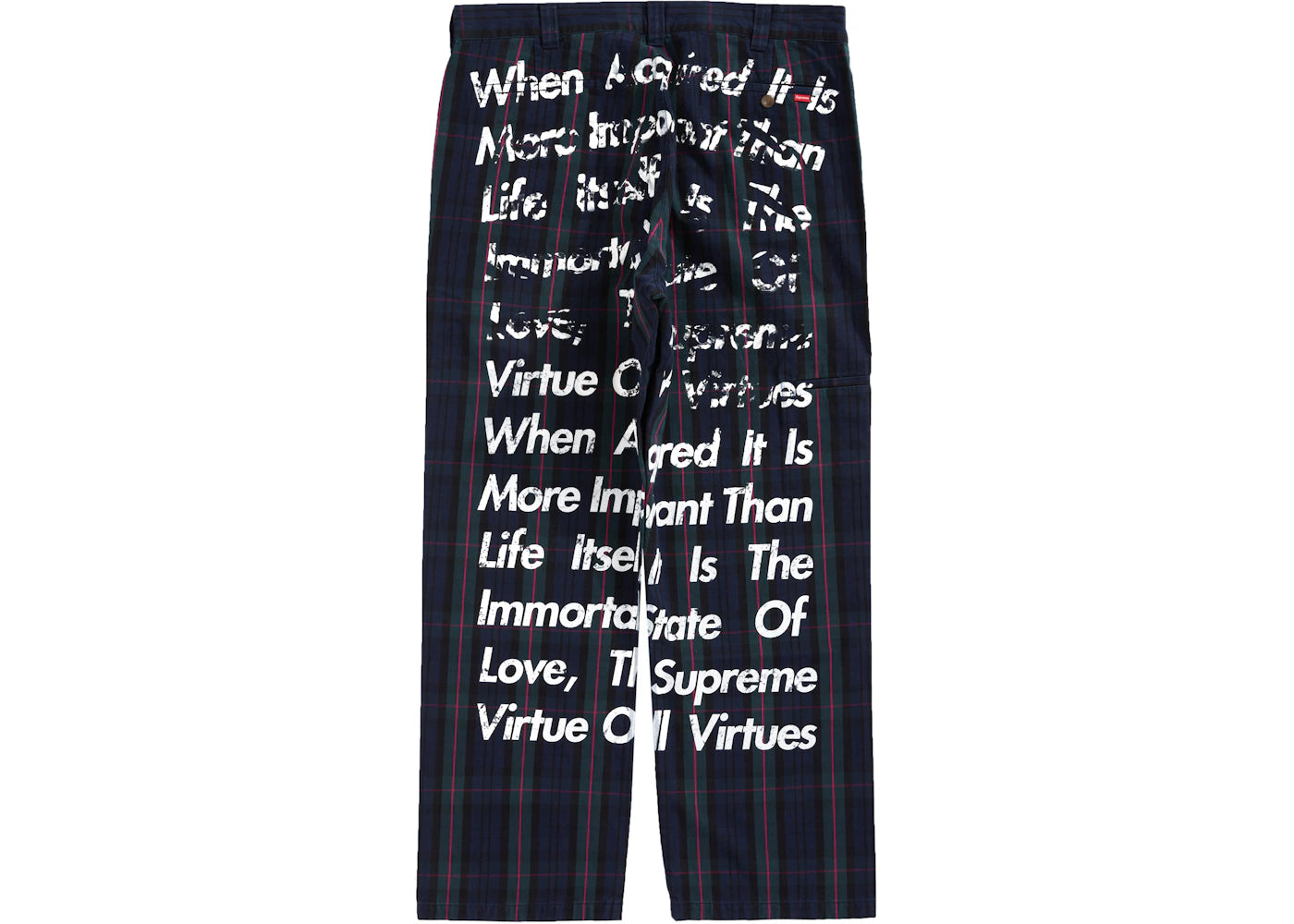 Supreme JUNYA WATANABE CDG MAN Printed Work Pant Navy Plaid