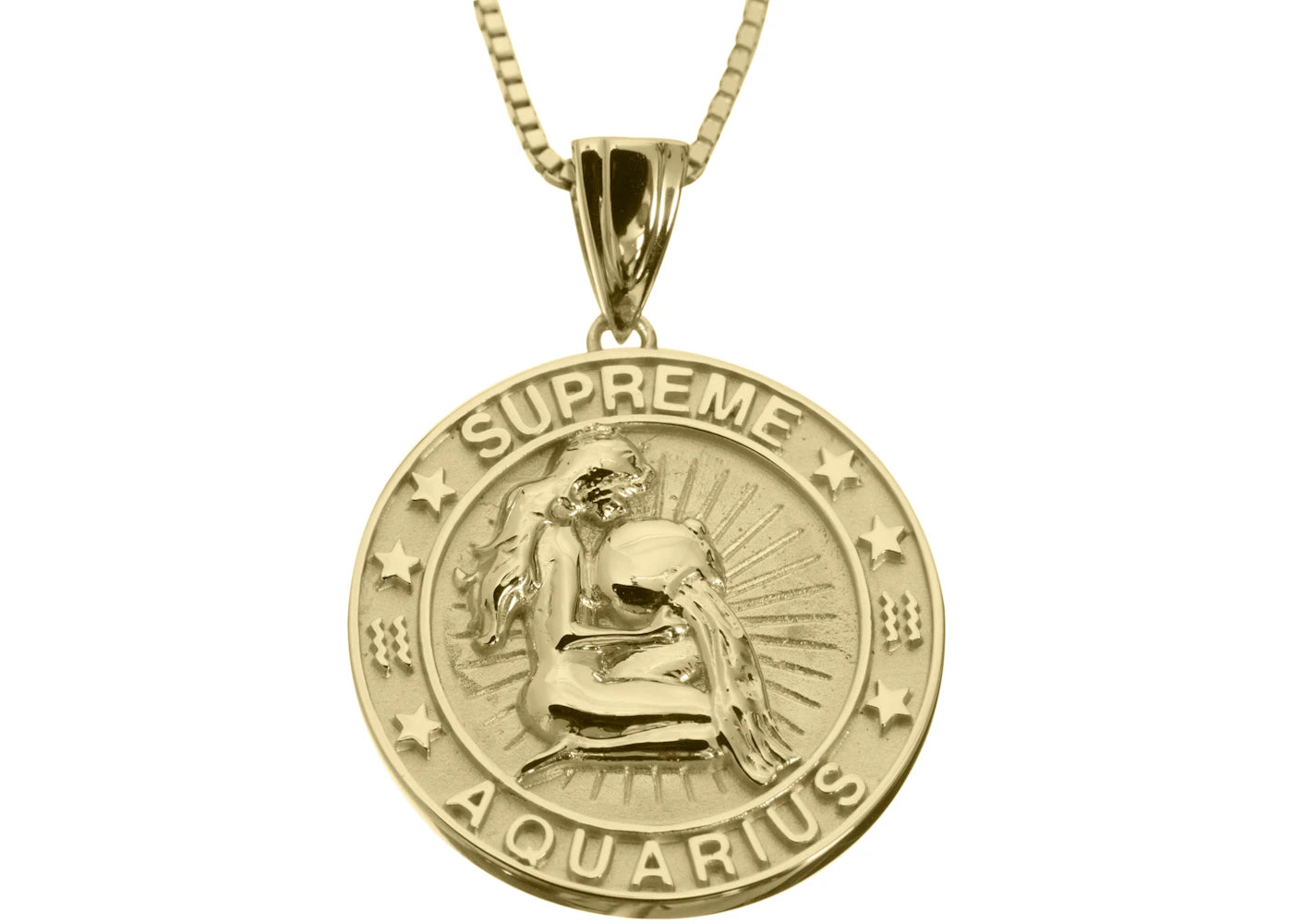 Supreme Jacob&Co Aquarius Zodiac Pendant 14K Gold