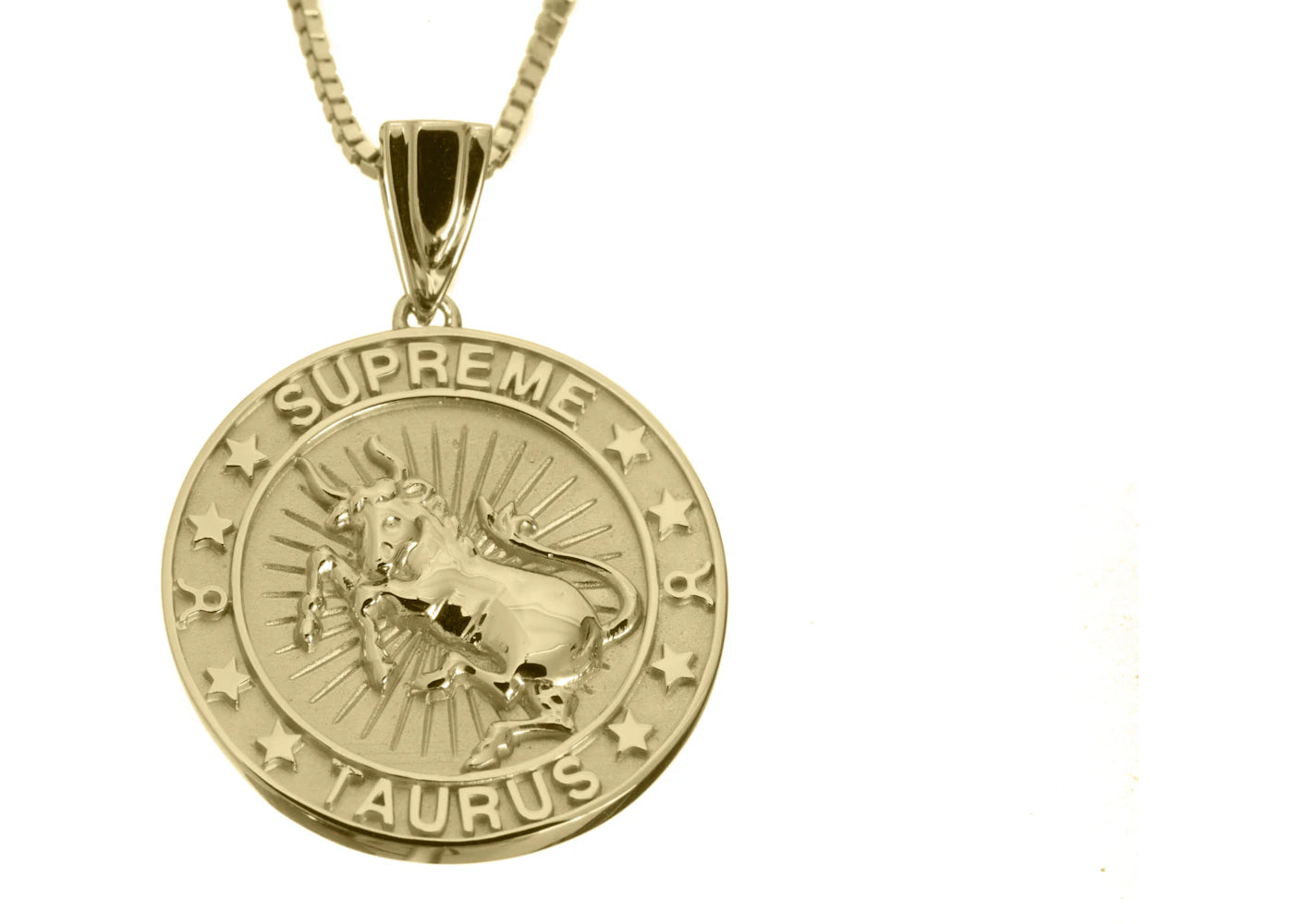 Supreme Jacob&Co Taurus Zodiac Pendant 14K Gold