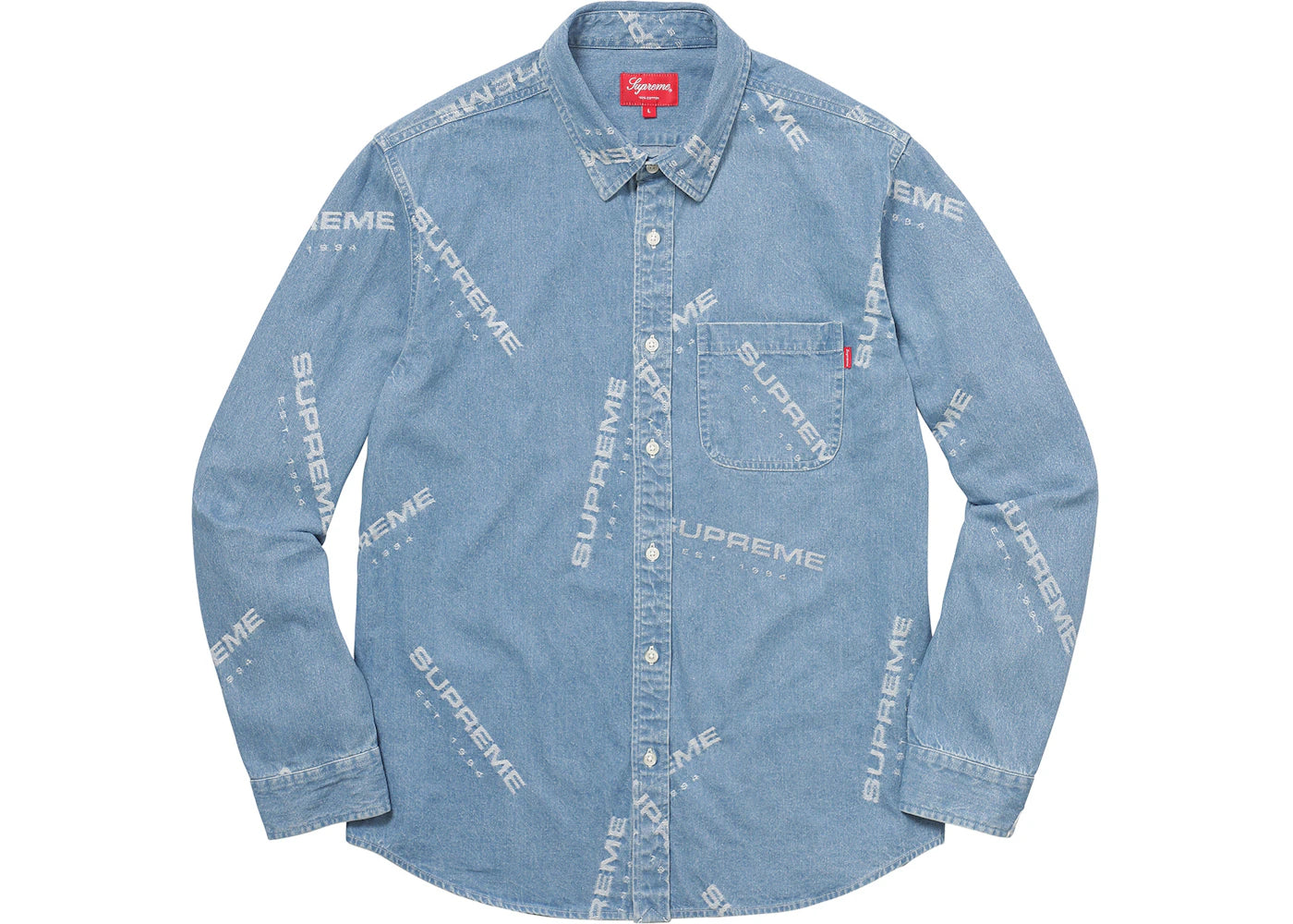 Supreme Jacquard Denim Shirt Blue