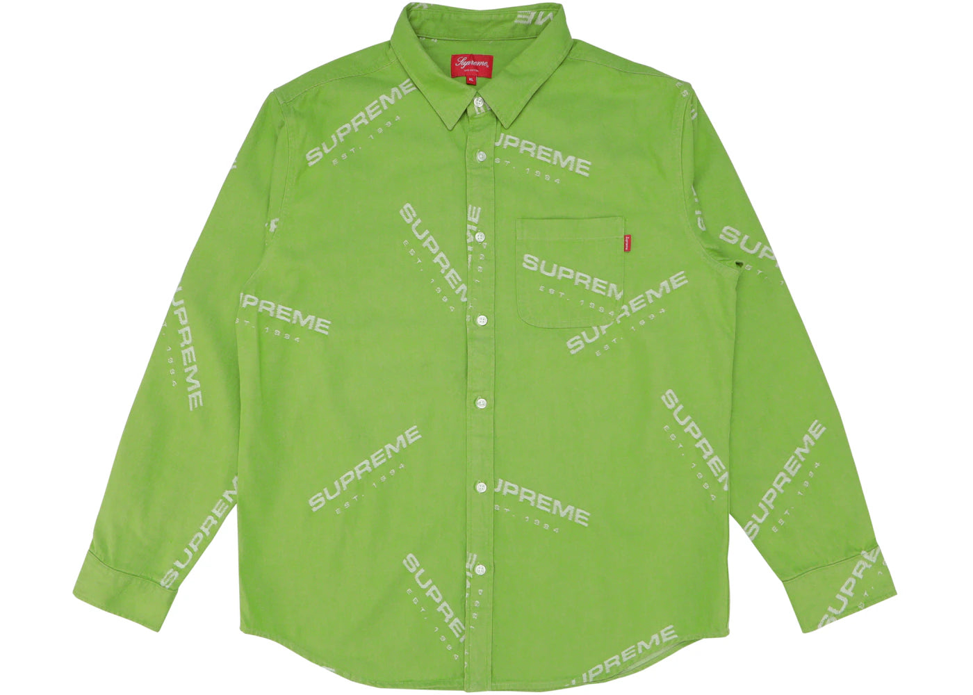 Supreme Jacquard Denim Shirt Lime