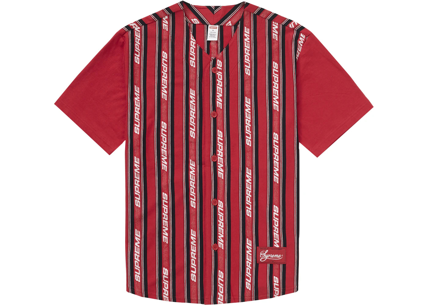 Supreme Jacquard Logo Baseball Jersey Red