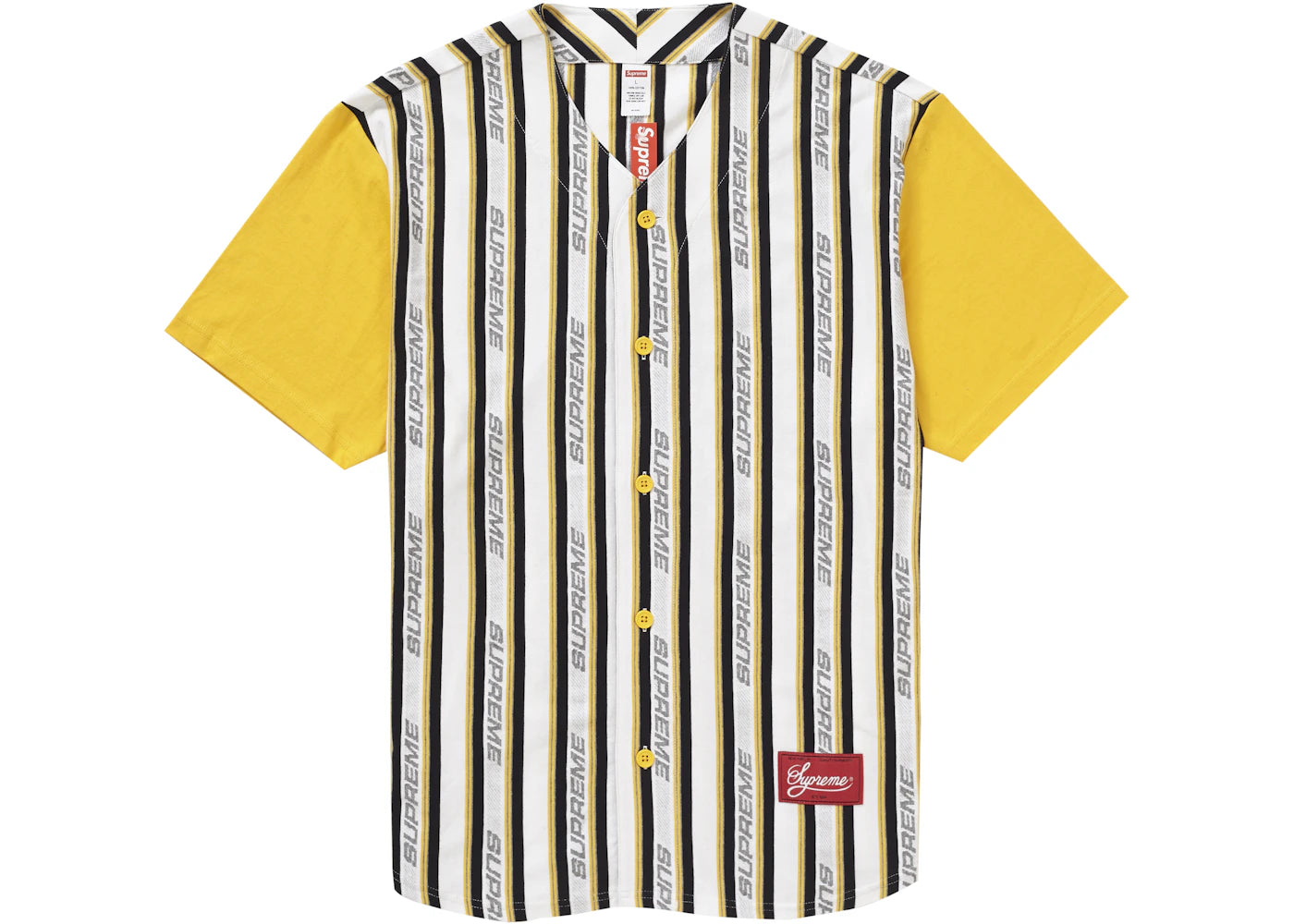 Supreme Jacquard Logo Baseball Jersey White