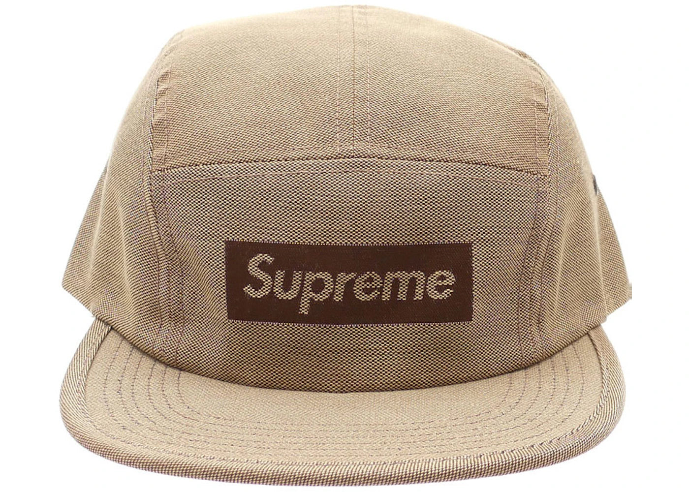 Supreme Jacquard Logo Camp Cap Tan