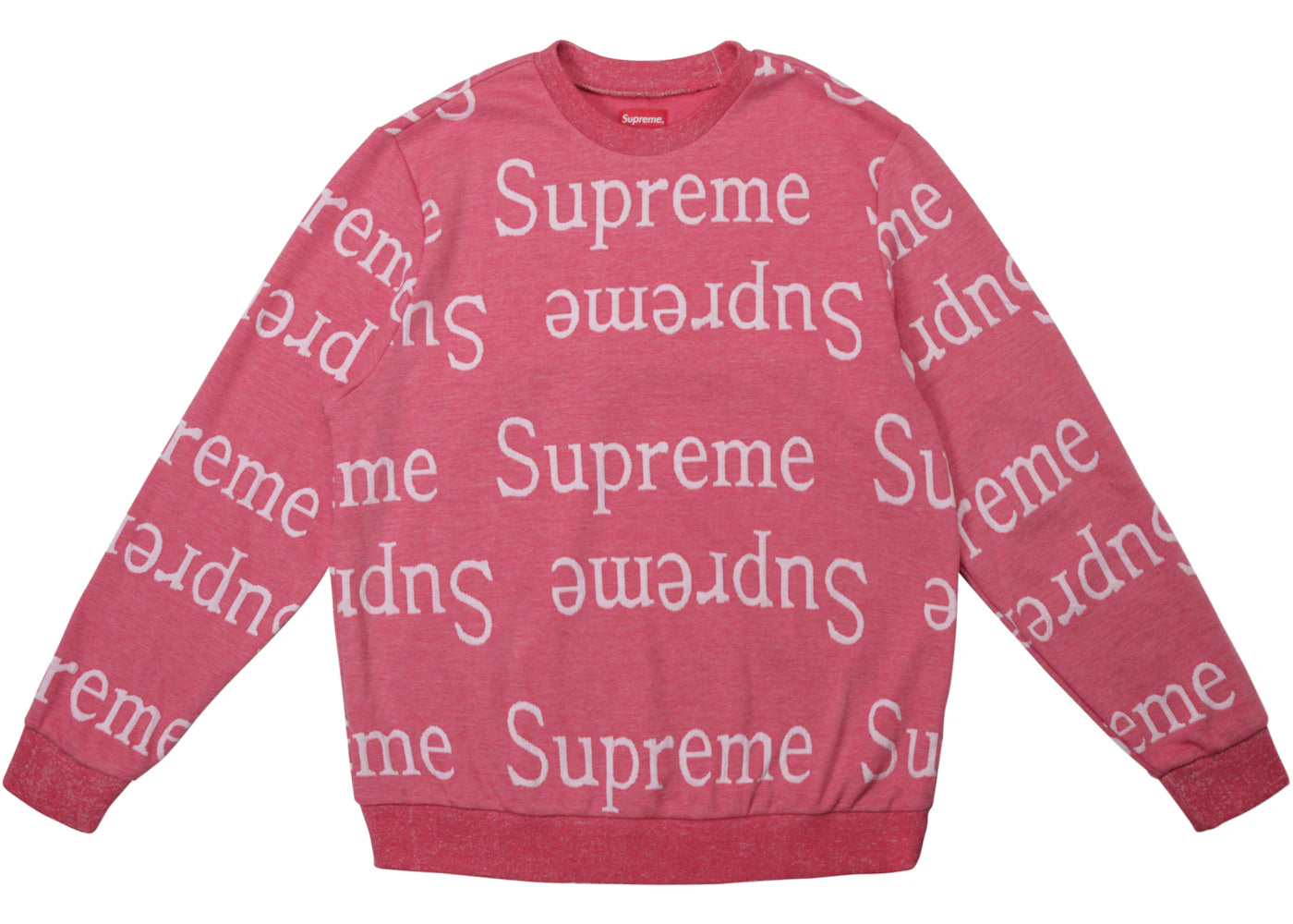 Supreme Jacquard Logo Crewneck Dark Pink