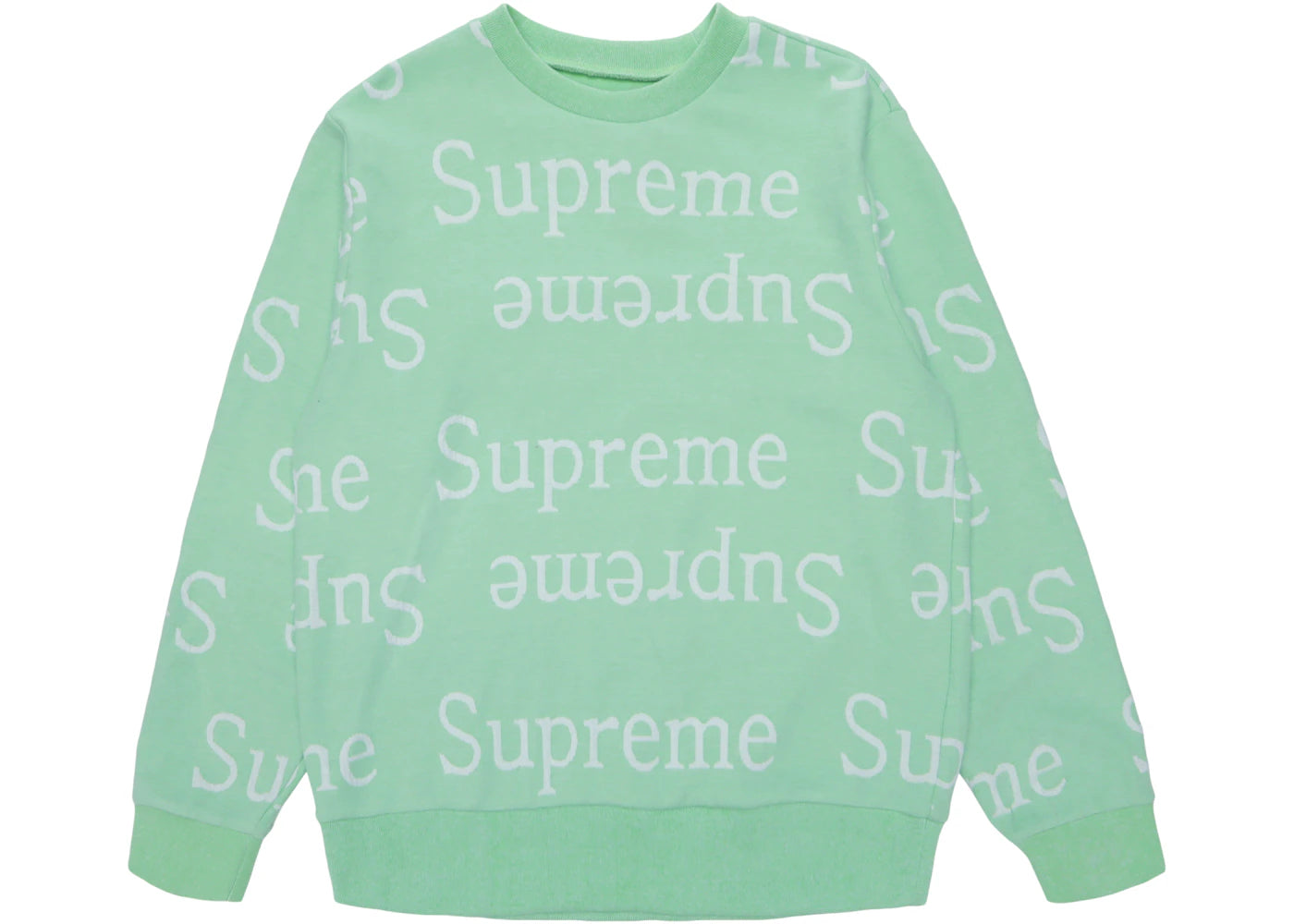 Supreme Jacquard Logo Crewneck Light Green