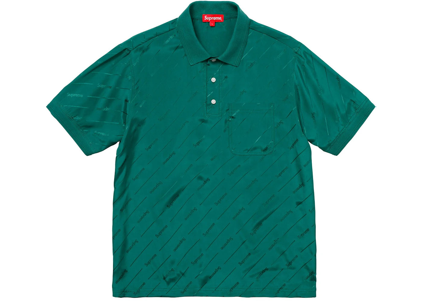 Supreme Jacquard Logo Silk Polo Dusty Green