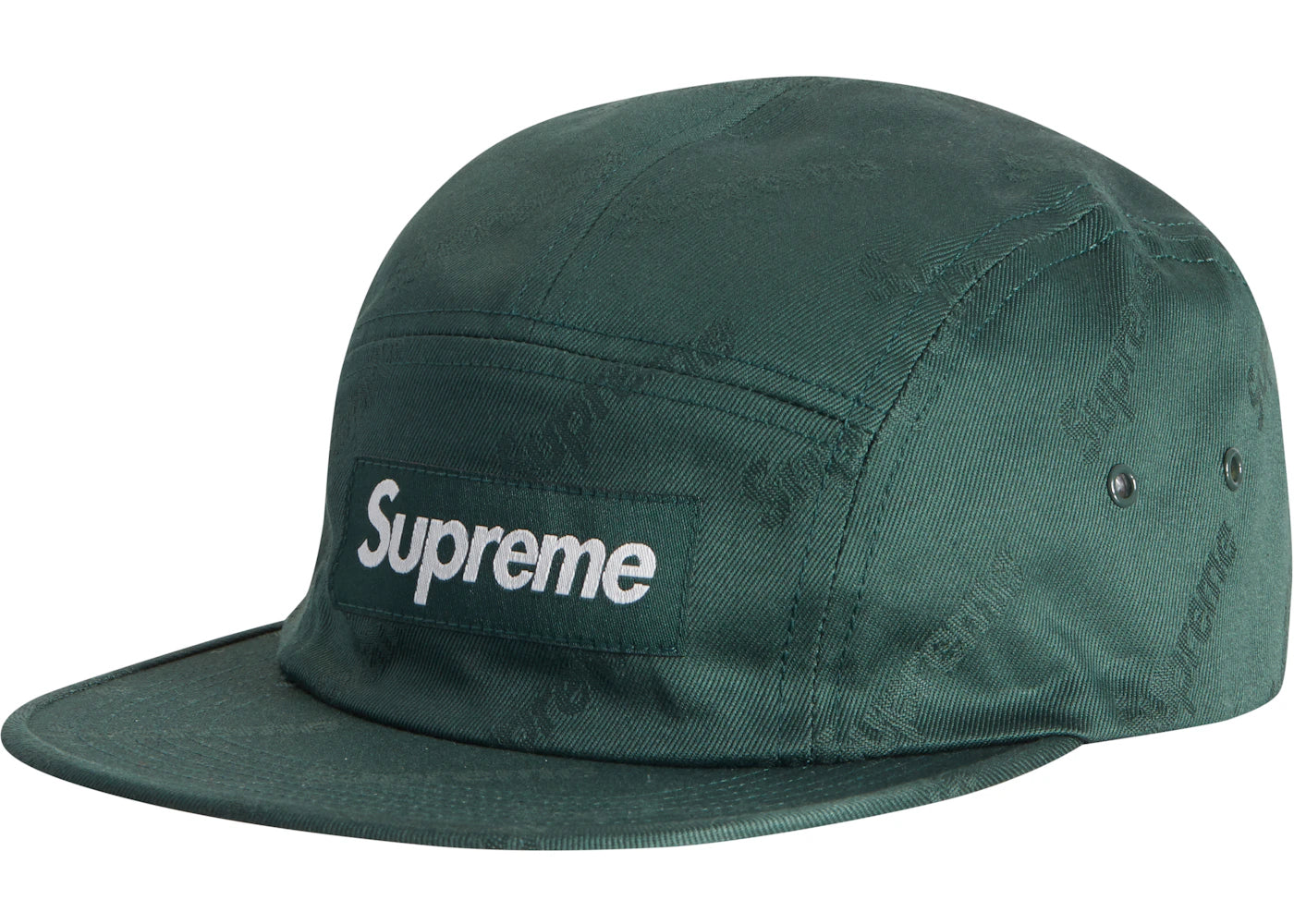 Supreme Jacquard Logos Twill Camp Cap Forest Green