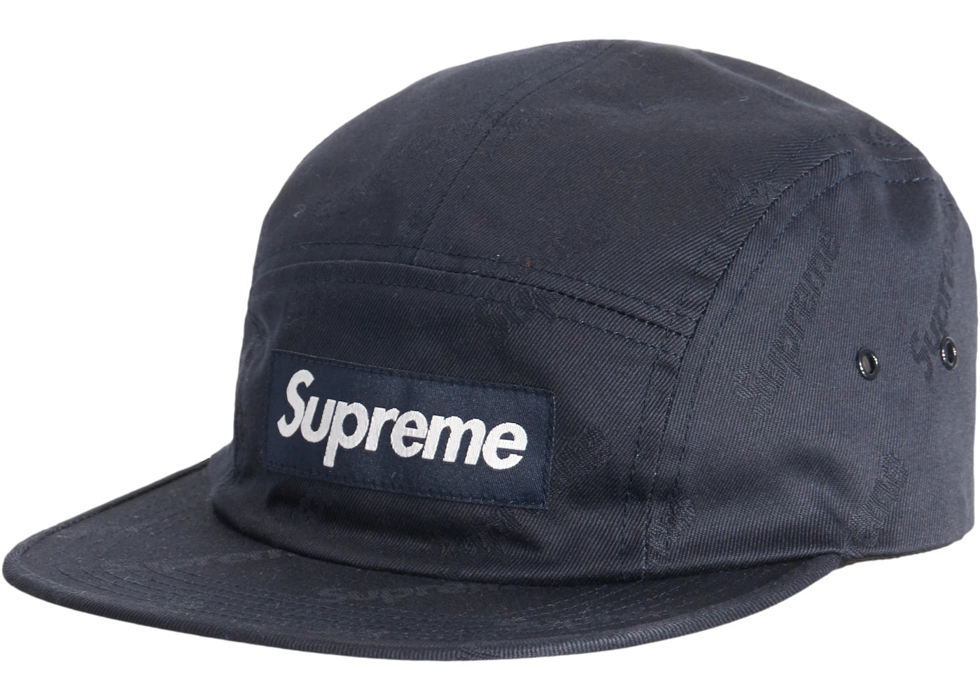 Supreme Jacquard Logos Twill Camp Cap Navy