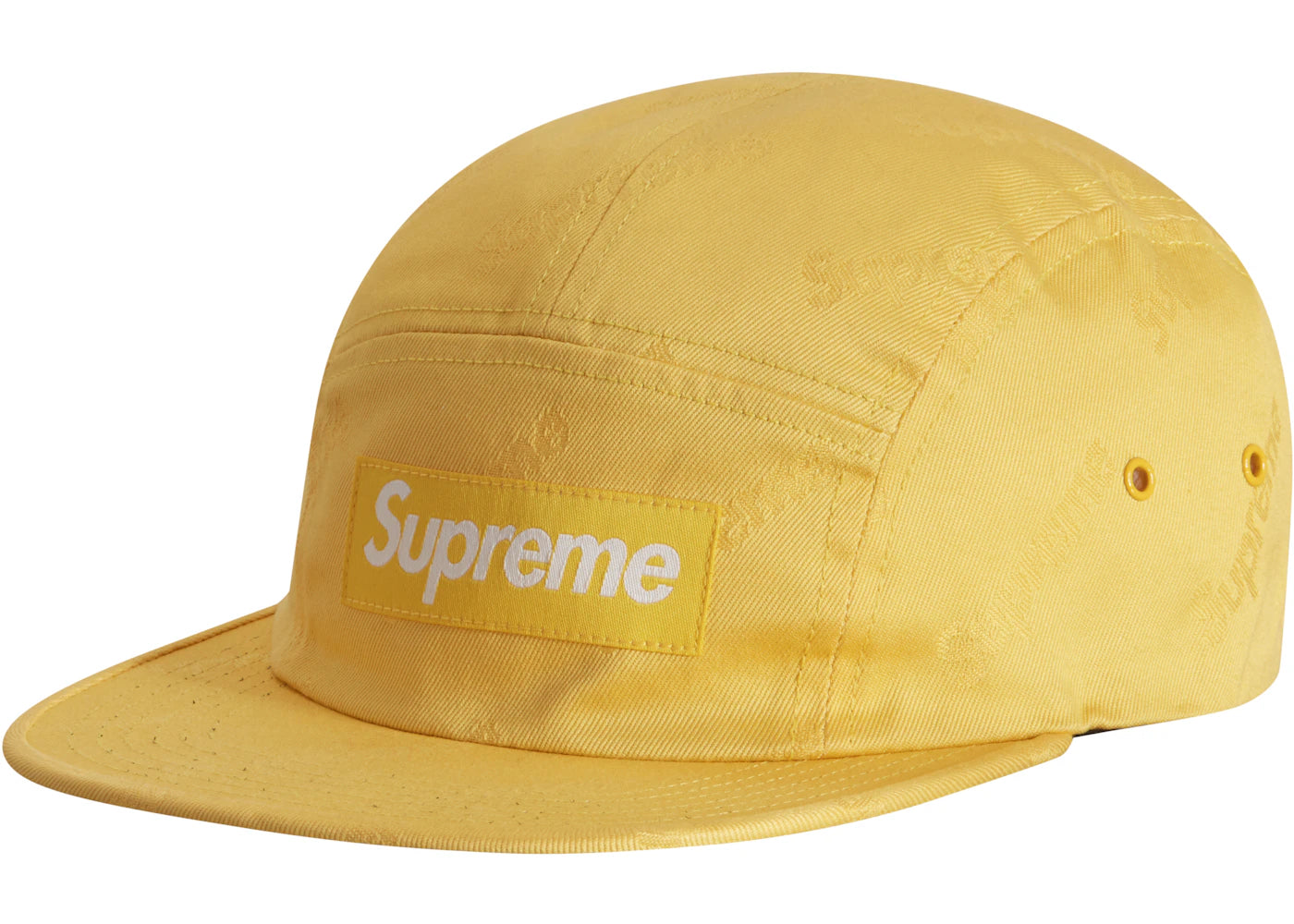 Supreme Jacquard Logos Twill Camp Cap Yellow