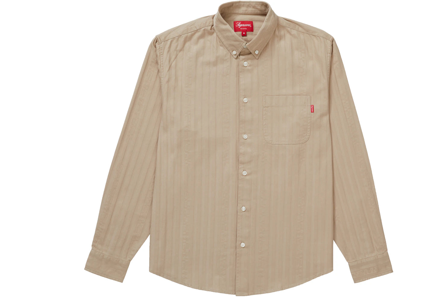 Supreme Jacquard Stripe Twill Shirt Tan
