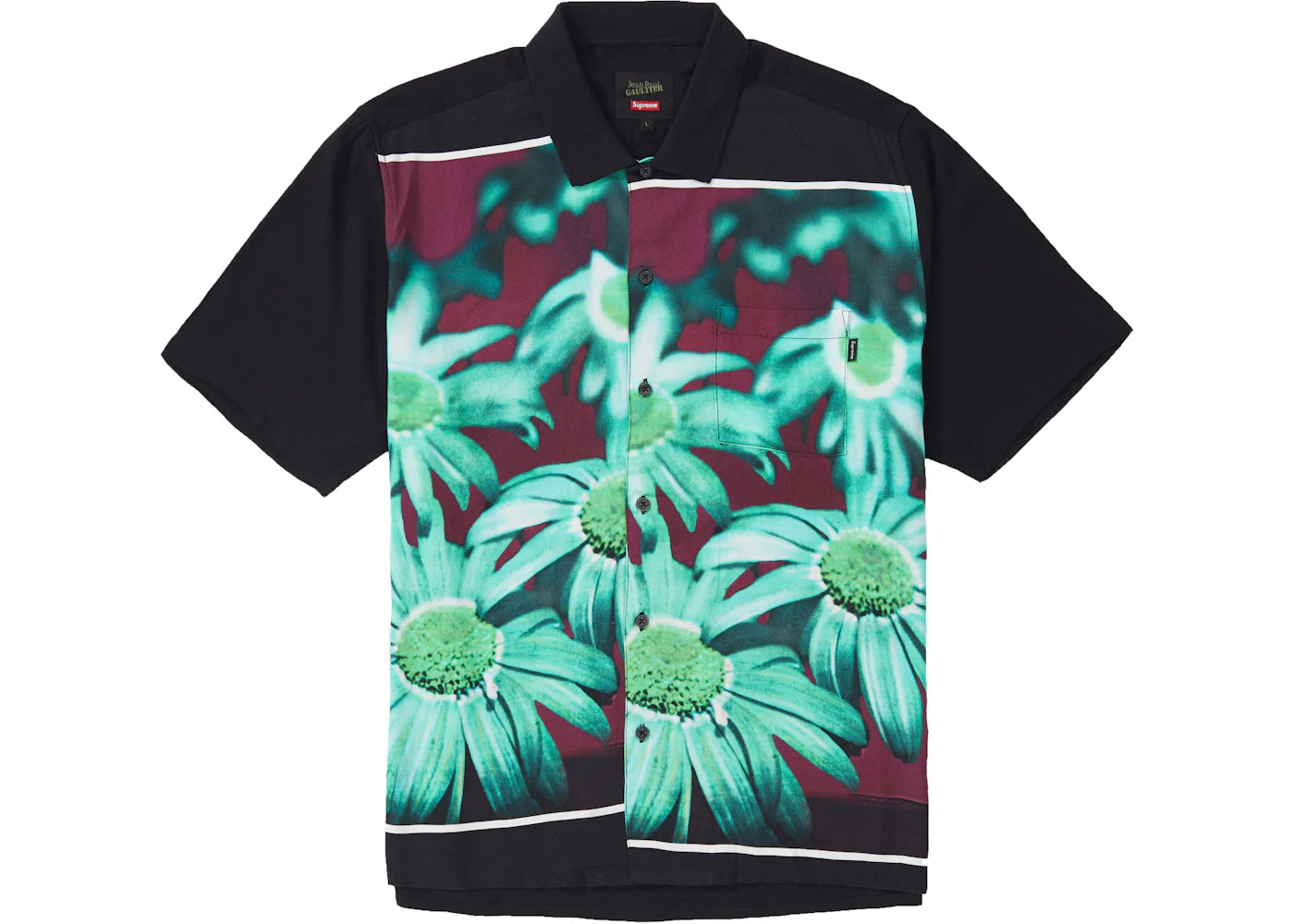 Supreme Jean Paul Gaultier Flower Power Rayon Shirt Black