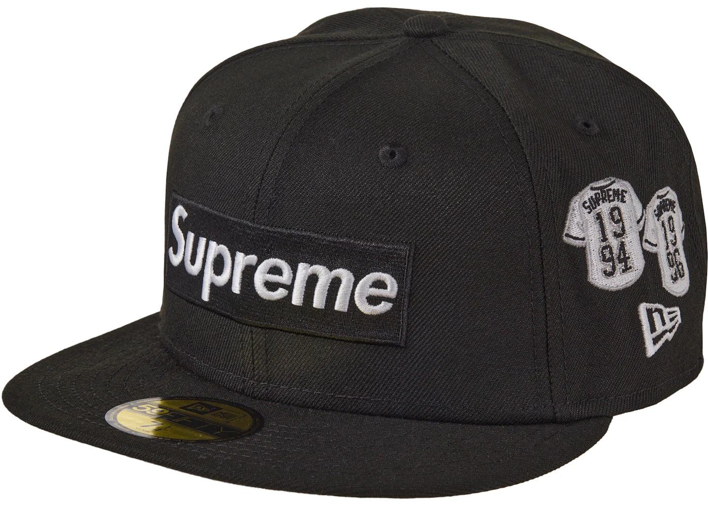 Supreme Jerseys Box Logo New Era Fitted Hat Black