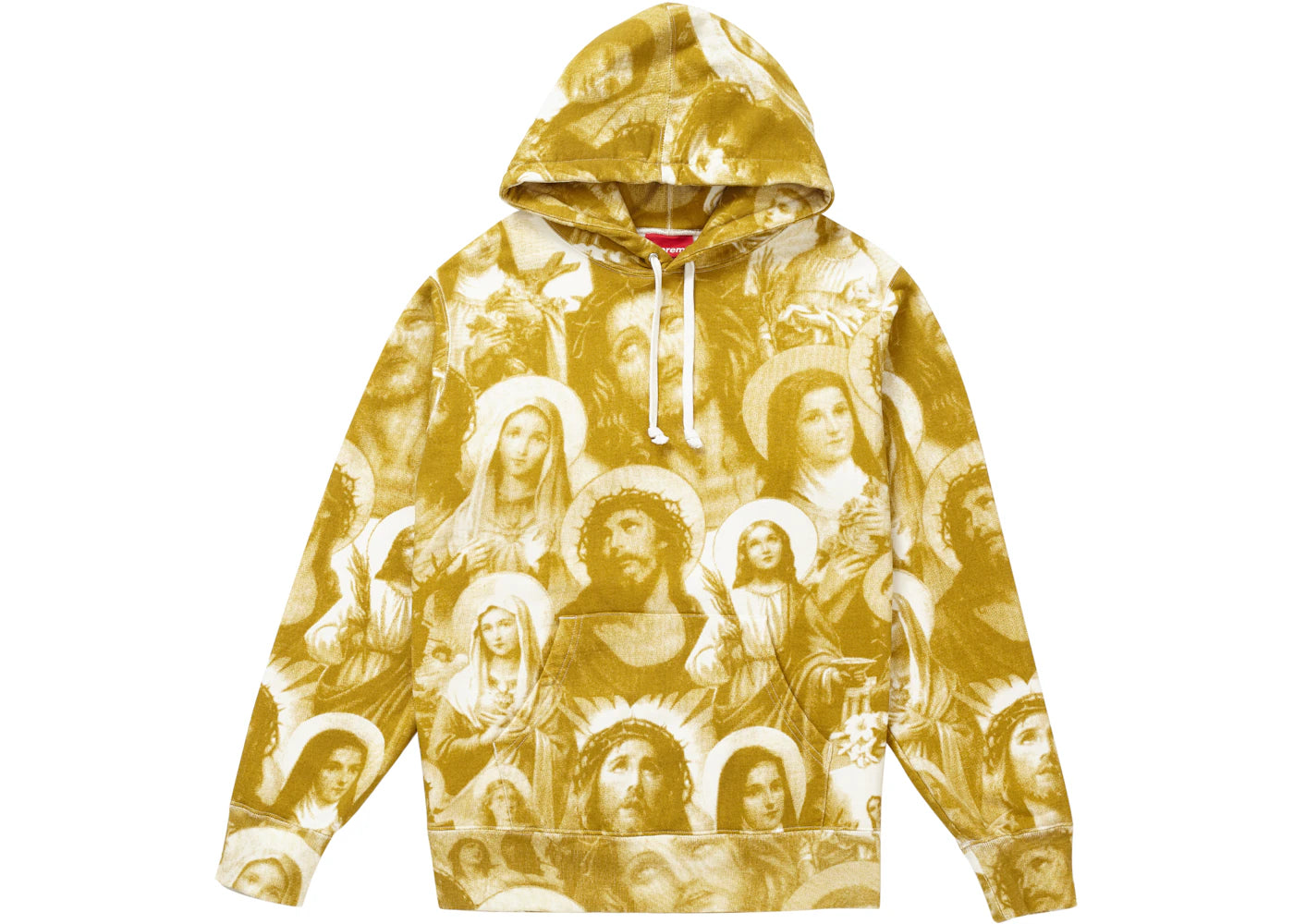 Supreme Jesus and Mary Hooded Sweatshirt Gold