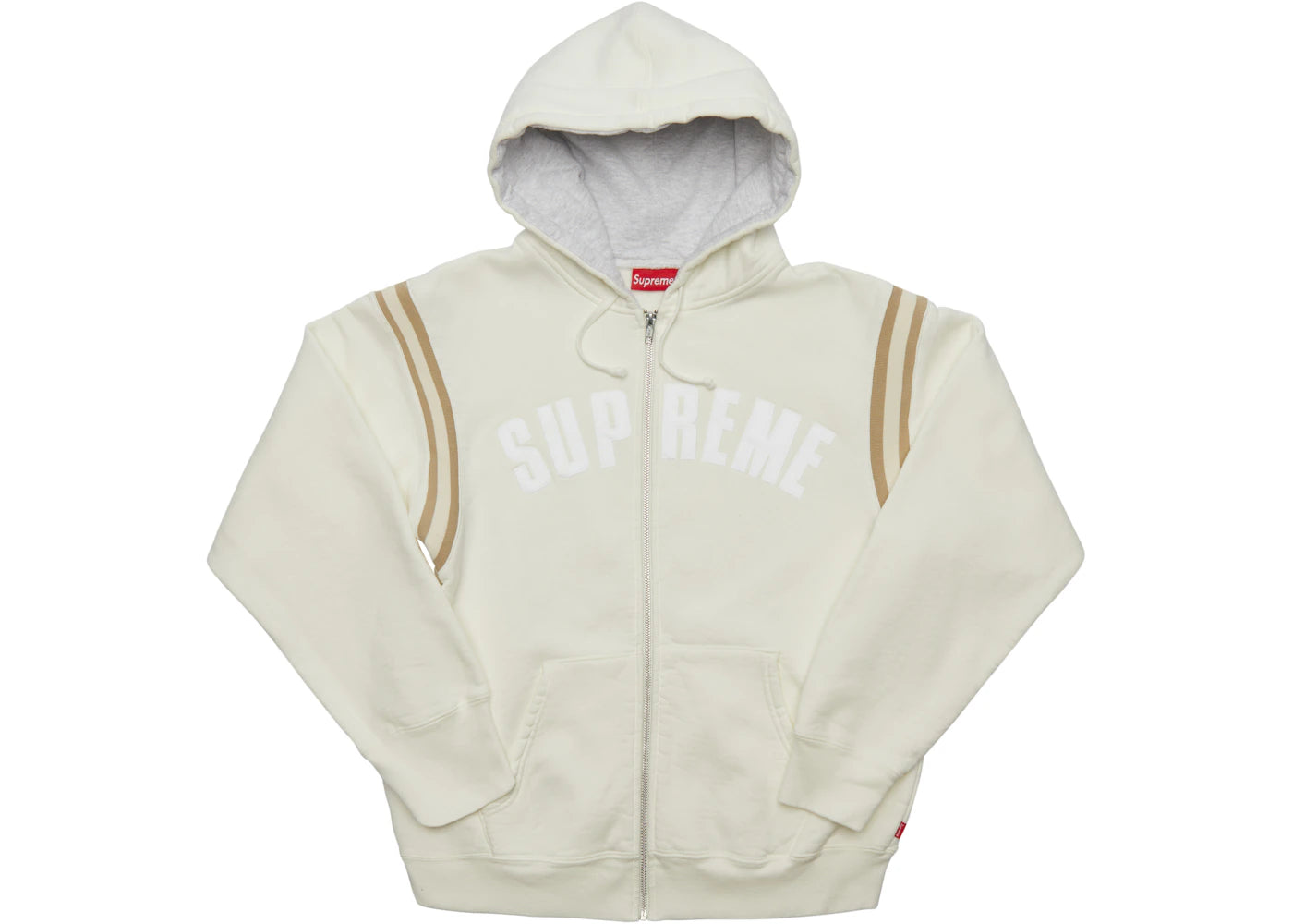 Supreme Jet Sleeve Zip Up Hooded Sweatshirt White