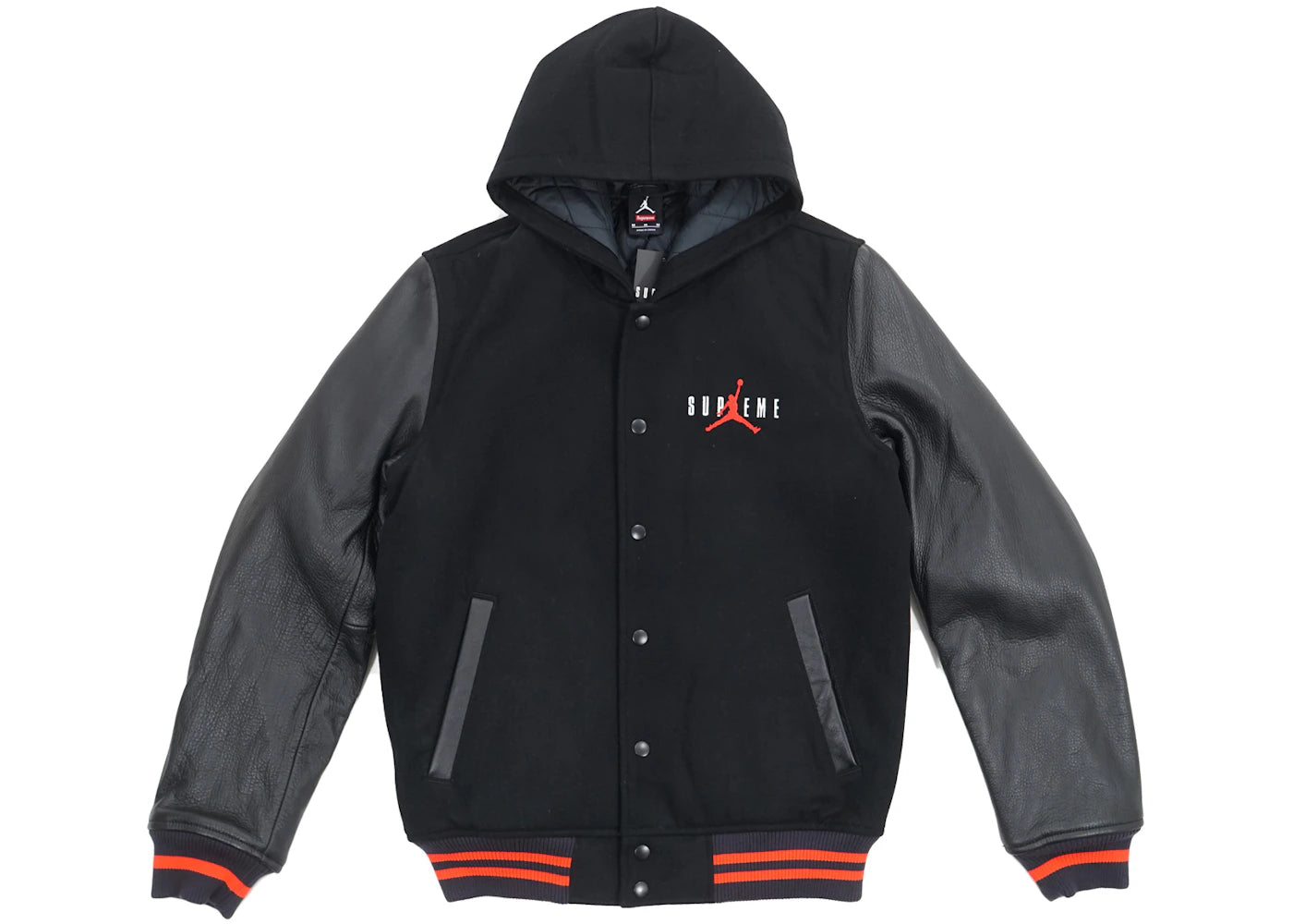 Supreme Jordan Hooded Varsity Jacket Black