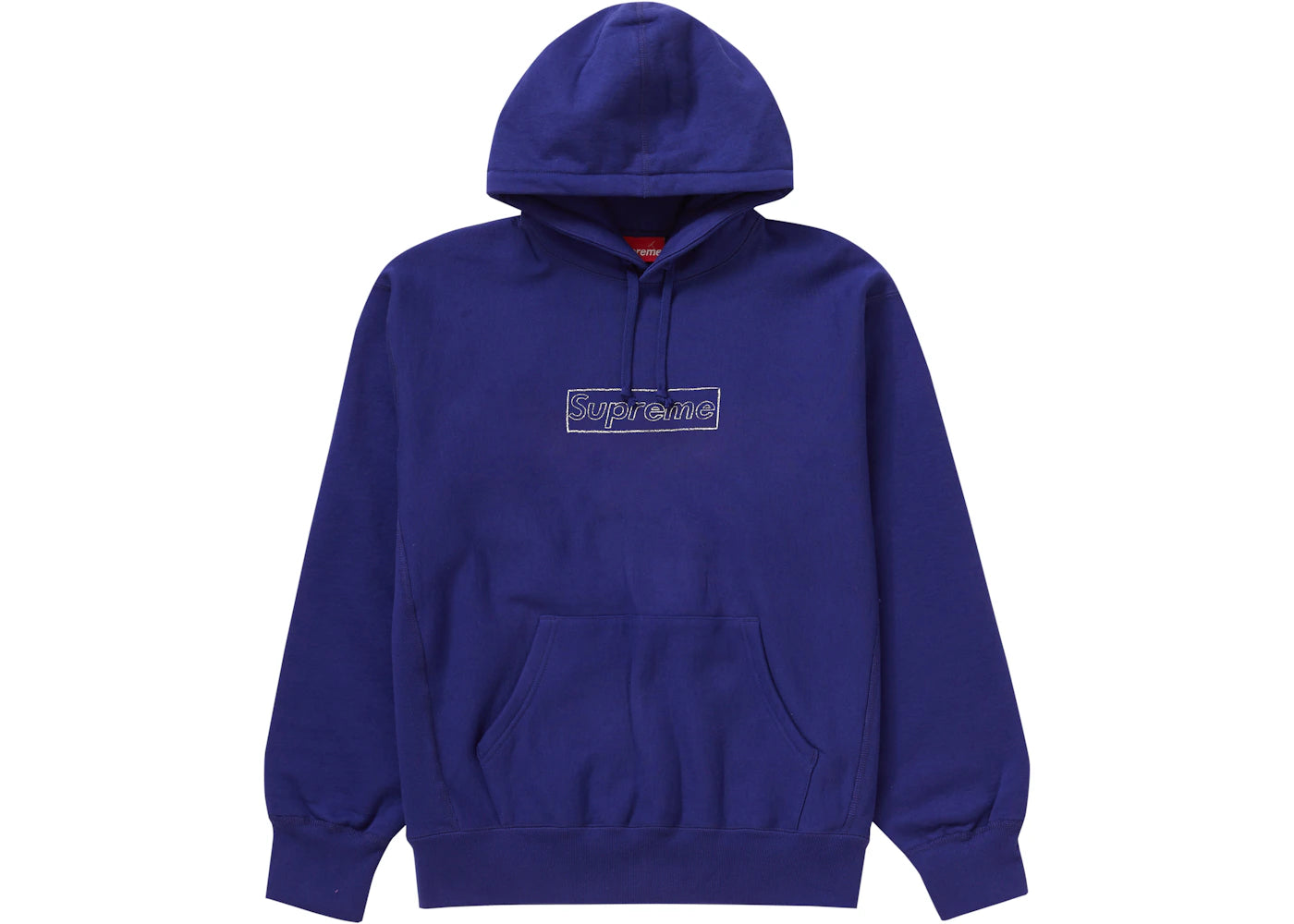 Supreme KAWS Chalk Logo Hooded Sweatshirt Washed Navy