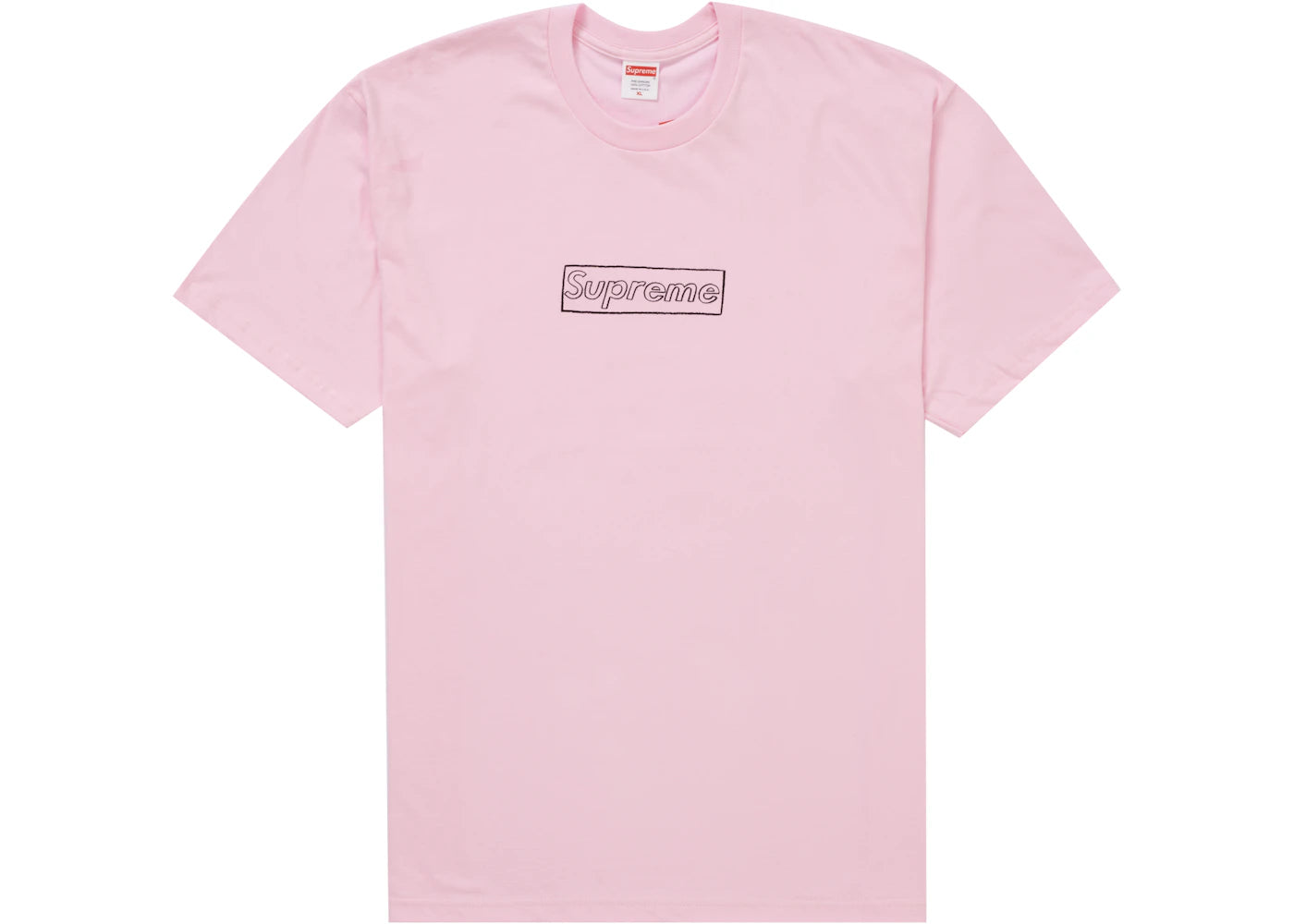 Supreme KAWS Chalk Logo Tee Light Pink