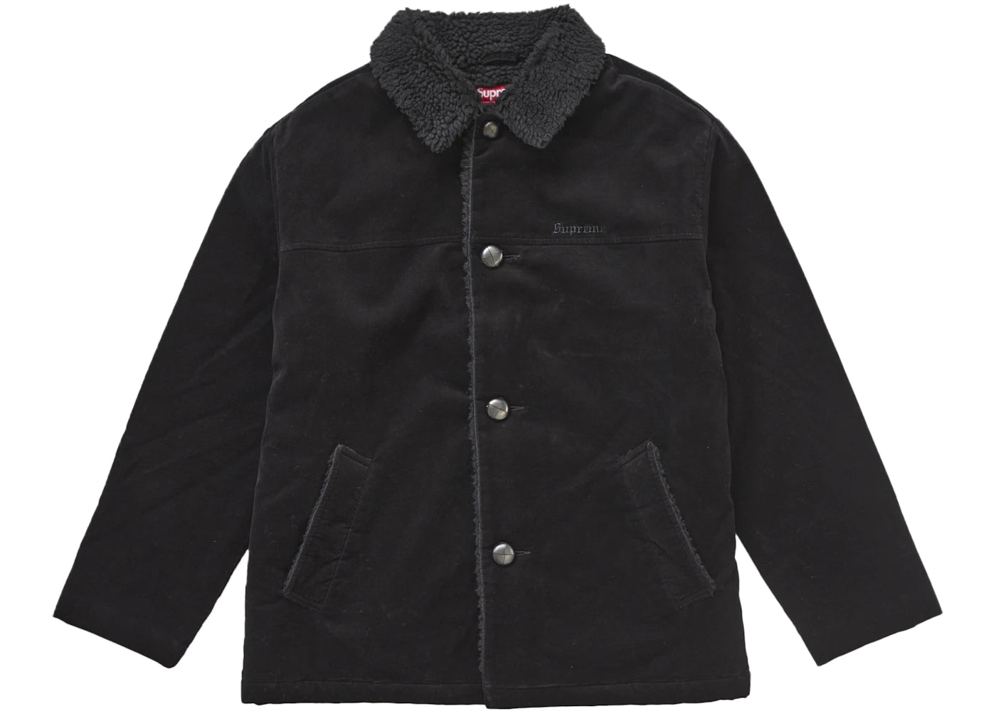 Supreme Kindermann Uncut Corduroy Car Coat Black