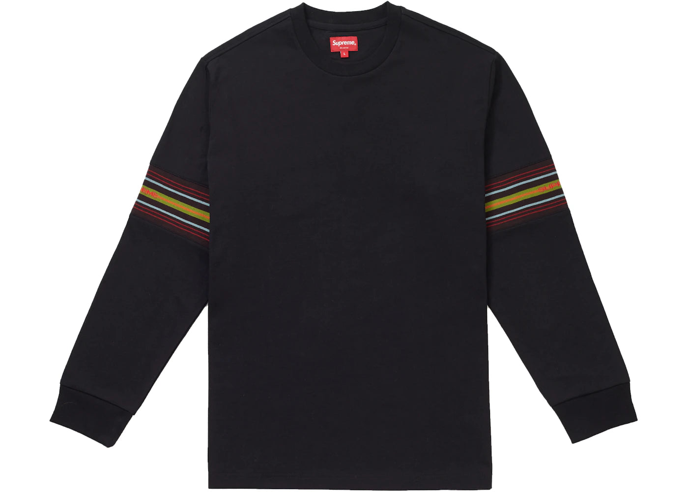 Supreme Knit Panel Stripe LS Top Black