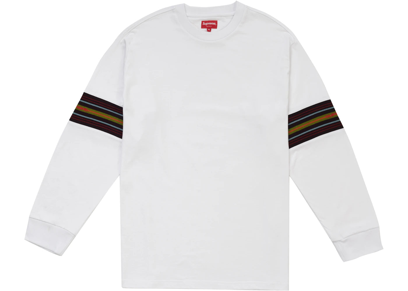 Supreme Knit Panel Stripe LS Top White