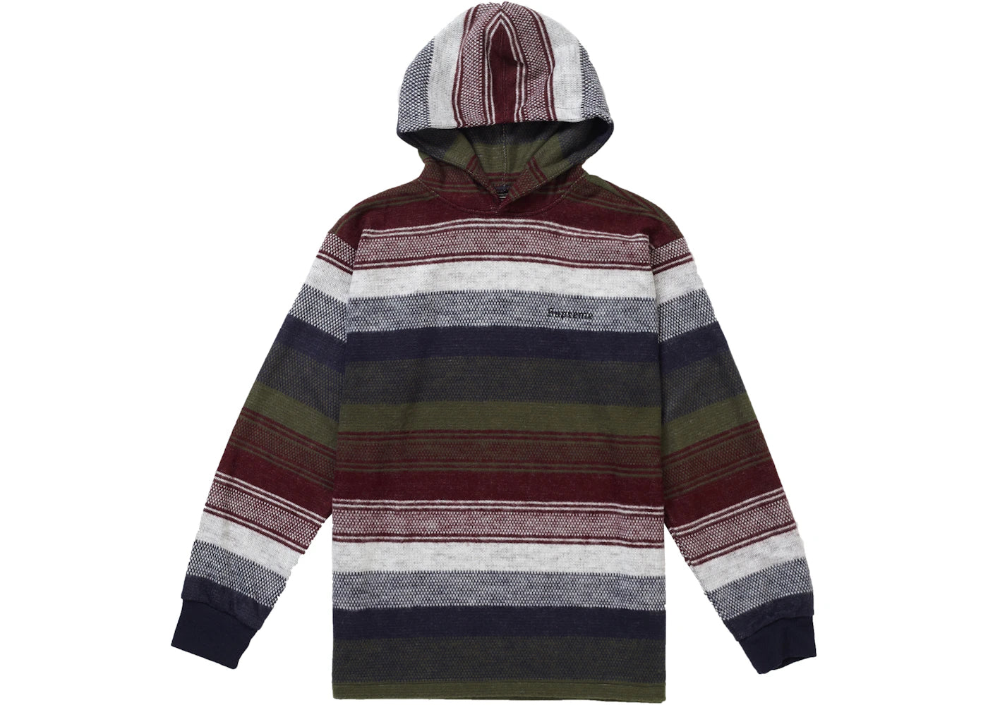 Supreme Knit Stripe Hooded L/S Top Navy