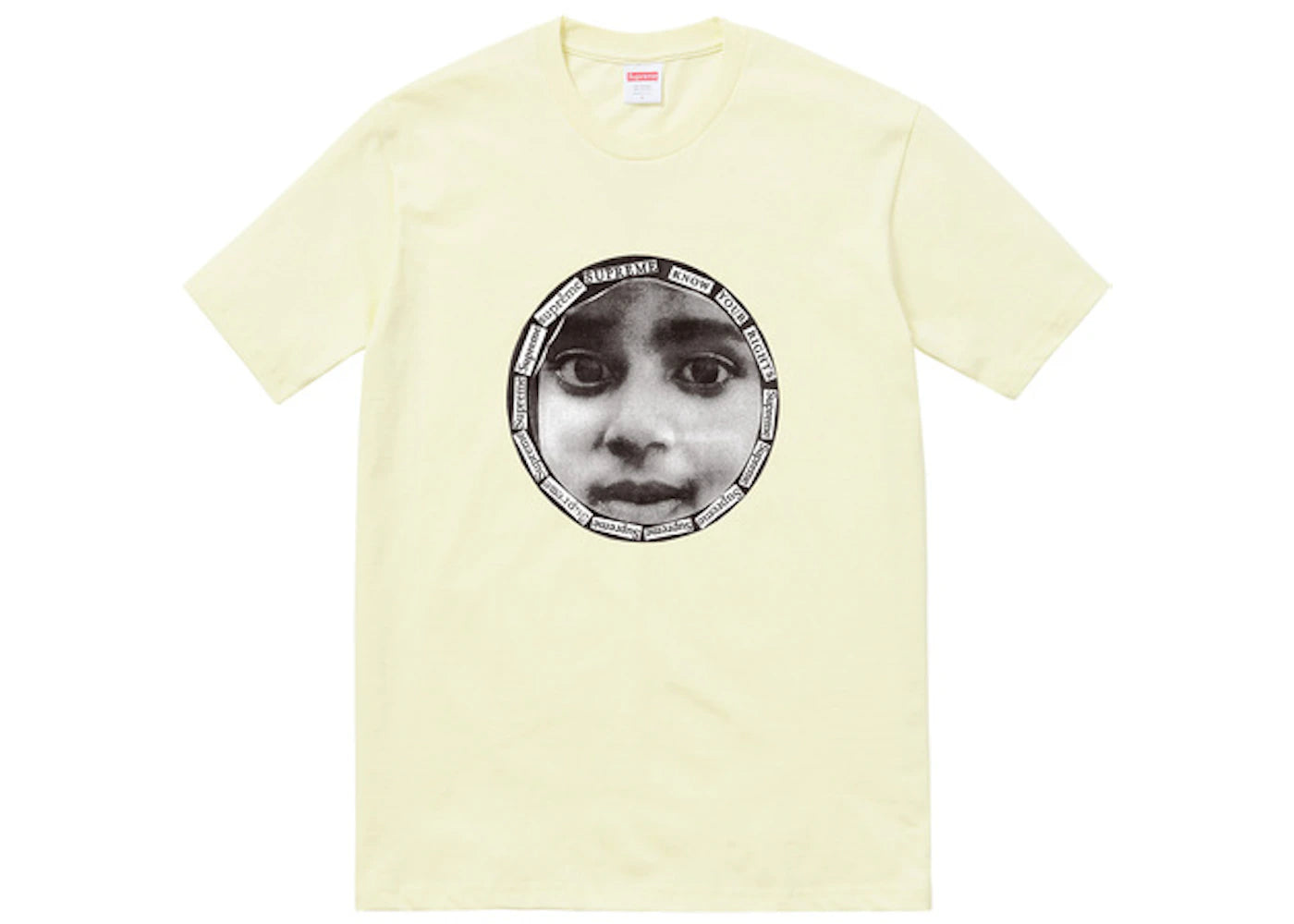 Supreme Know Your Rights Tee Pale Yellow
