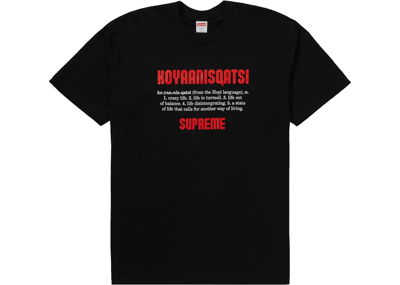 Supreme Koyaanisqatsi Tee Black