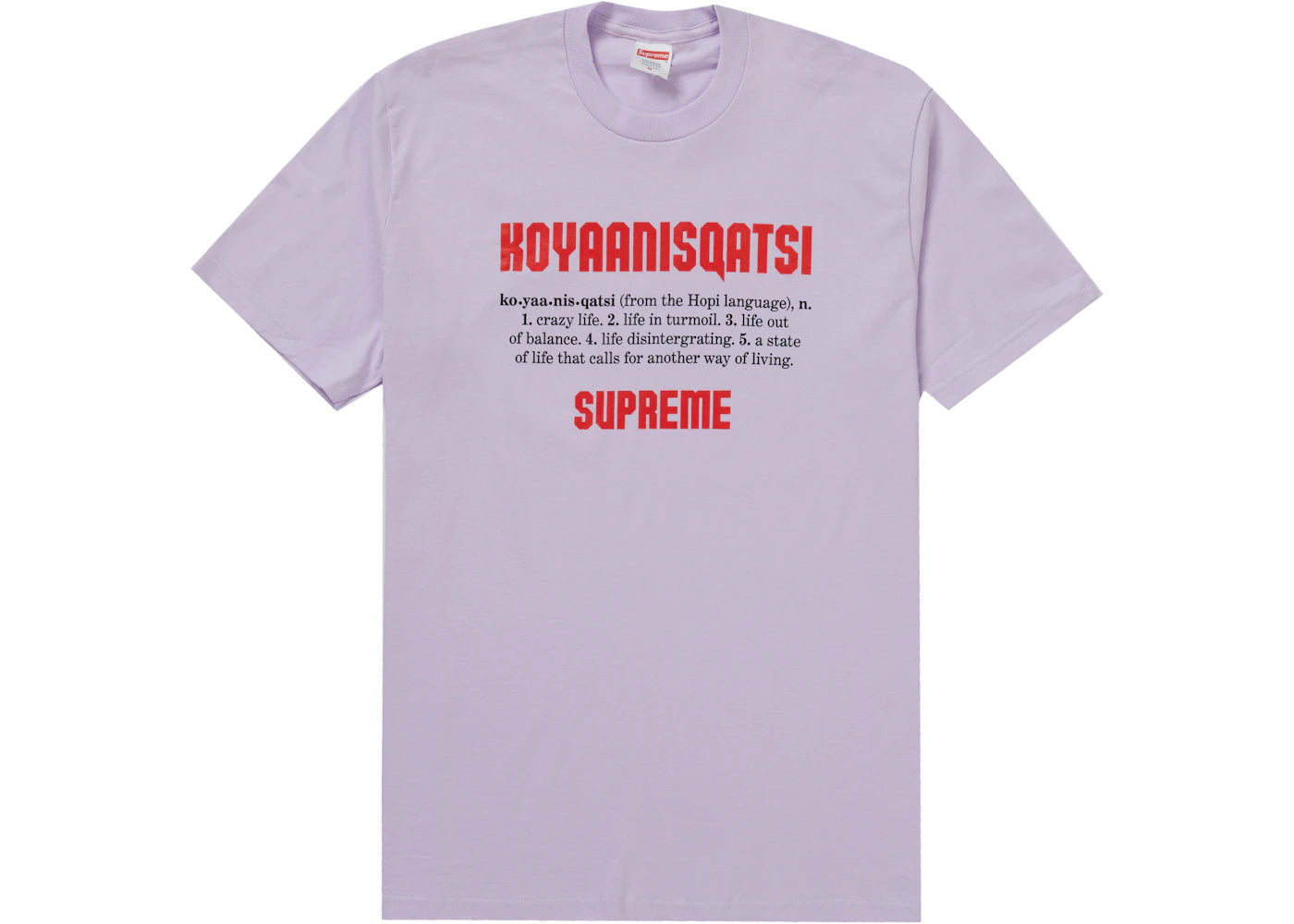 Supreme Koyaanisqatsi Tee Light Purple