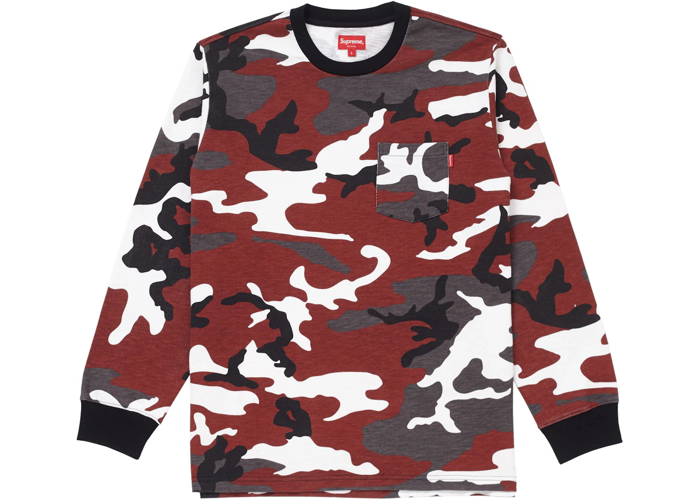 Supreme L/S Pocket Tee (FW18) Red Camo