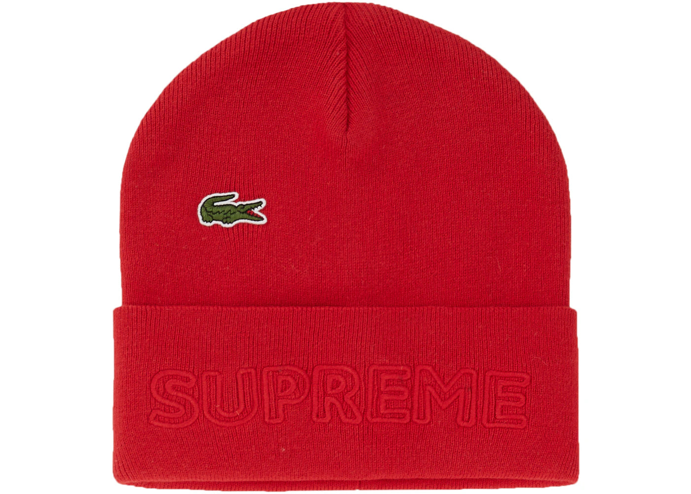 Supreme LACOSTE Beanie Red