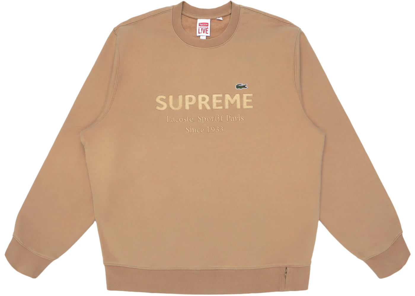 Supreme LACOSTE Crewneck Light Brown