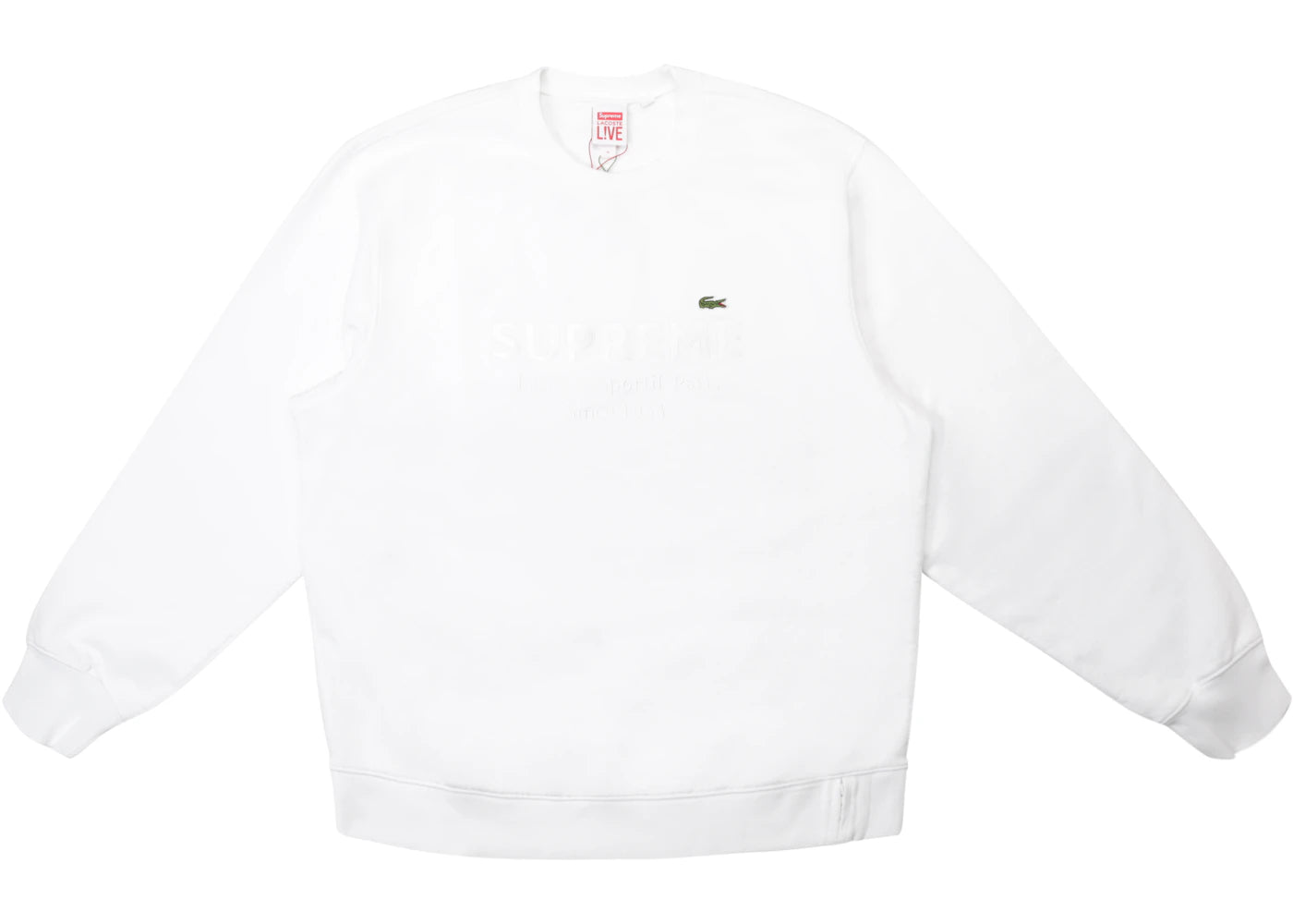 Supreme LACOSTE Crewneck White