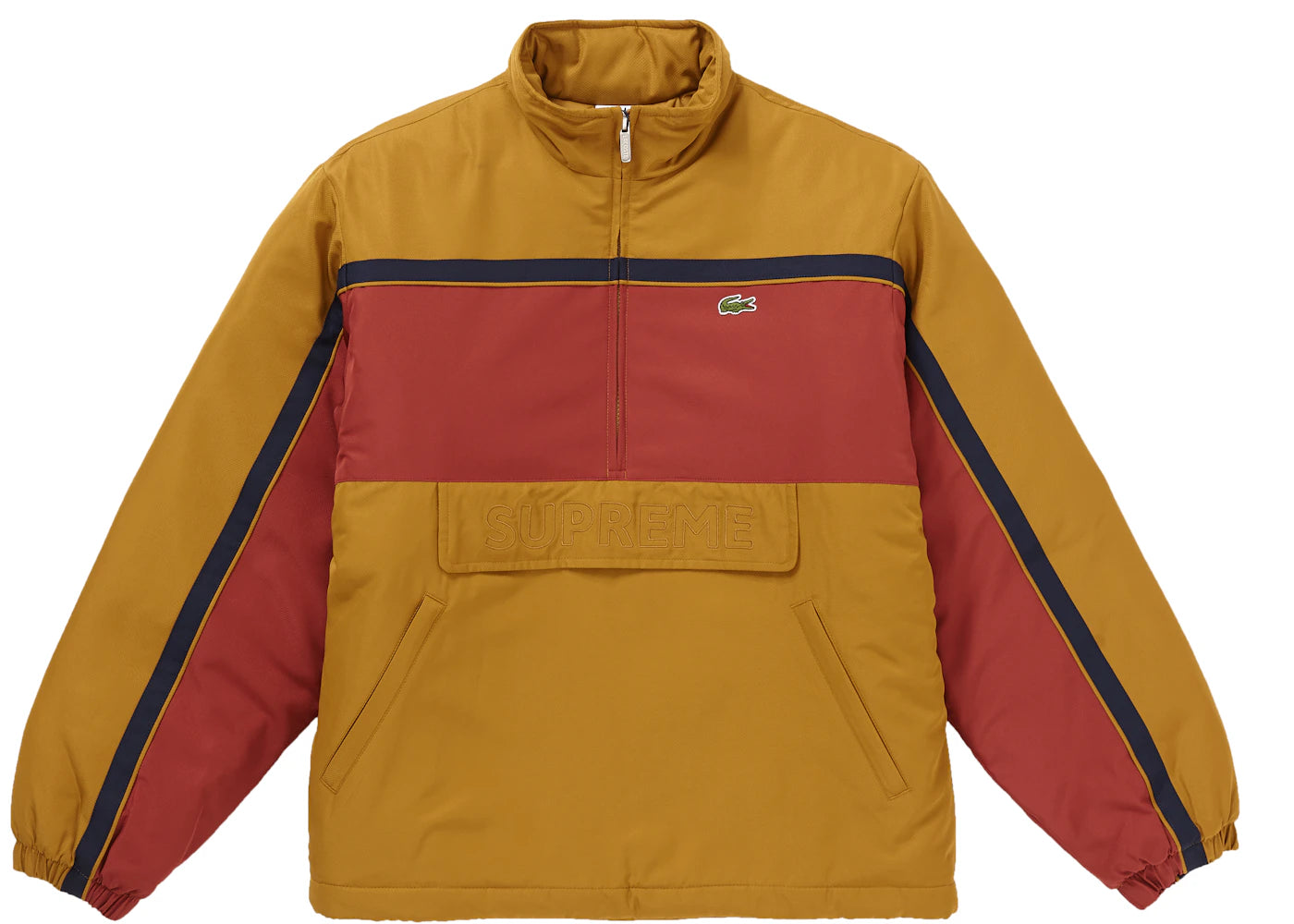 Supreme LACOSTE Puffy Half Zip Pullover Gold