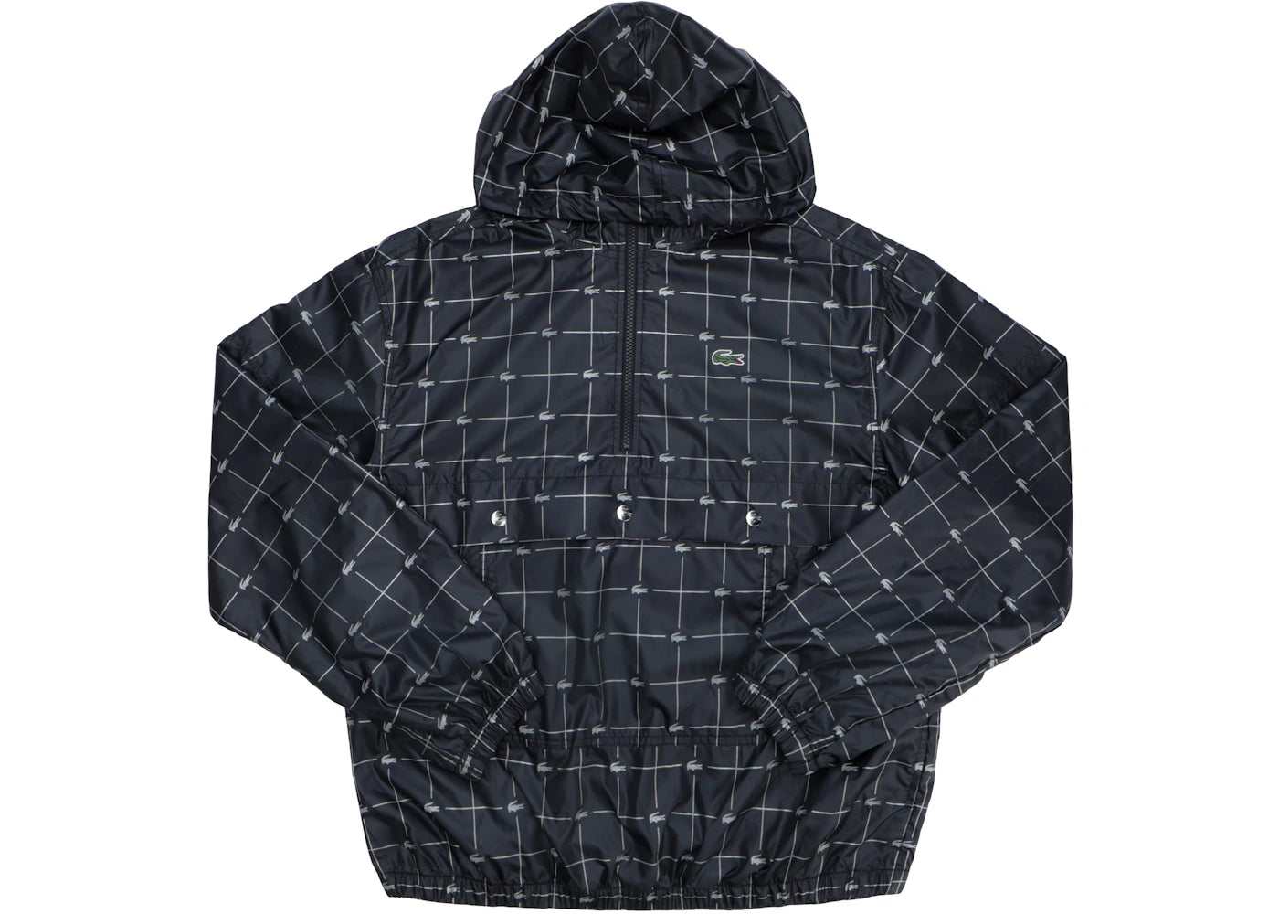 Supreme LACOSTE Reflective Grid Nylon Anorak Black