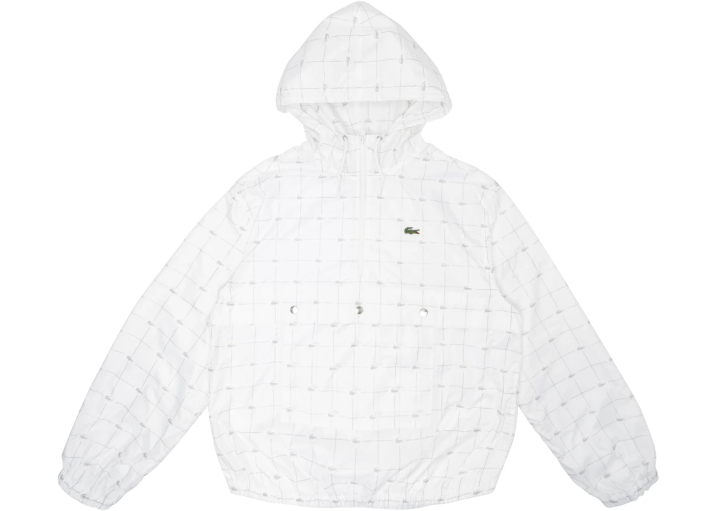 Supreme LACOSTE Reflective Grid Nylon Anorak White
