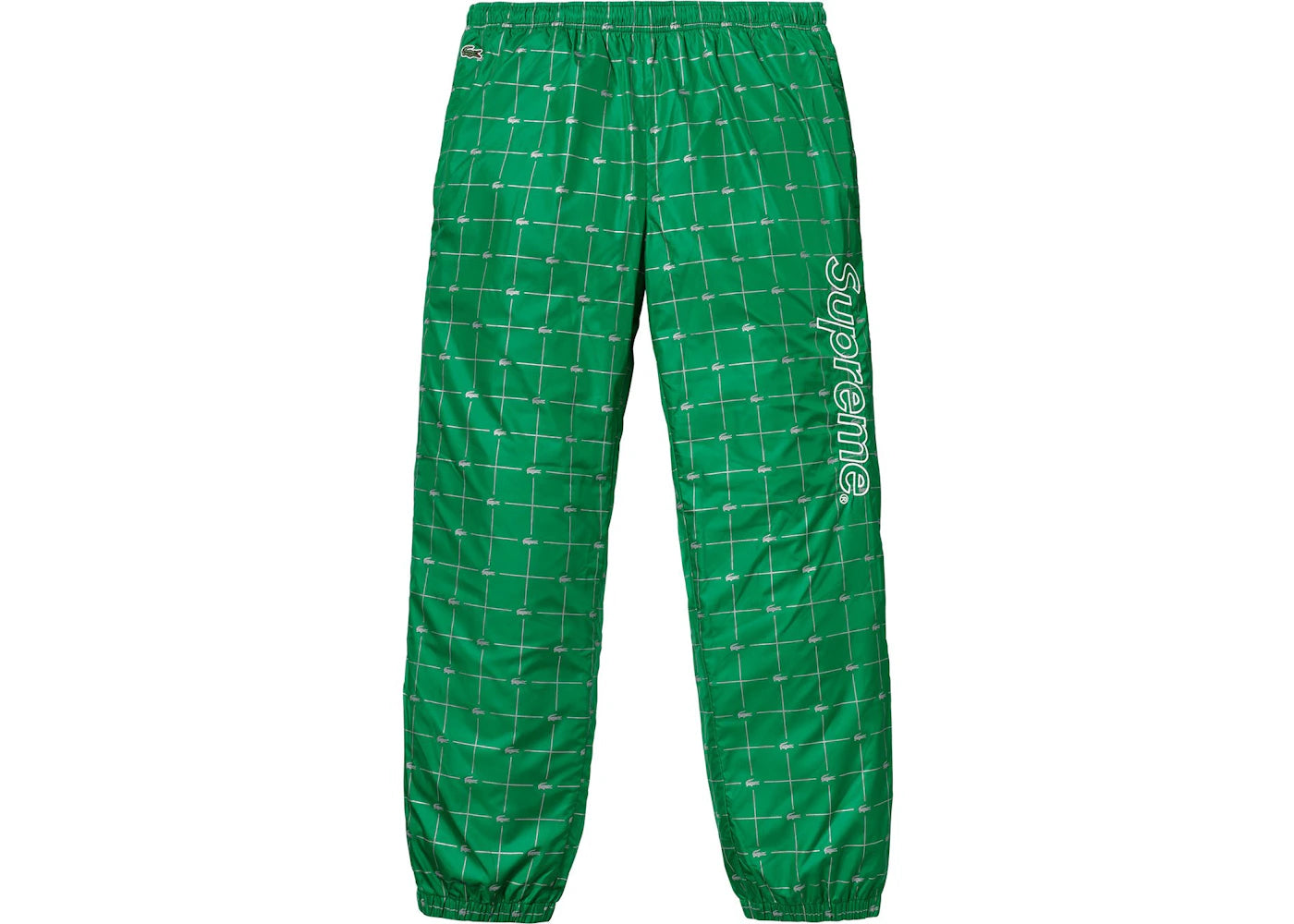 Supreme LACOSTE Reflective Grid Nylon Track Pant Green