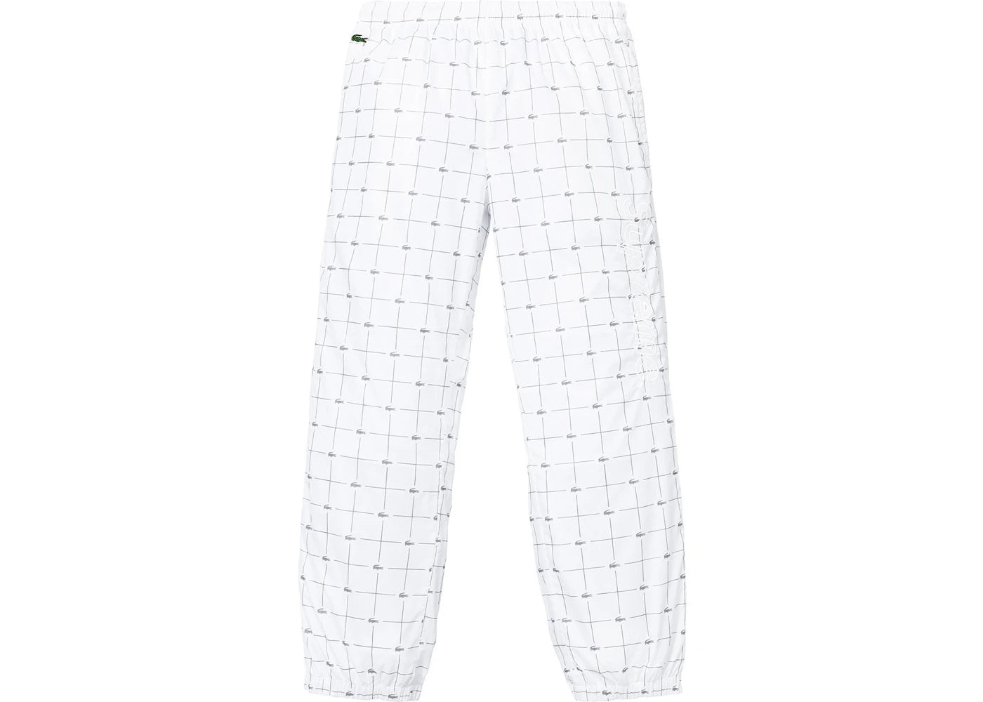 Supreme LACOSTE Reflective Grid Nylon Track Pant White