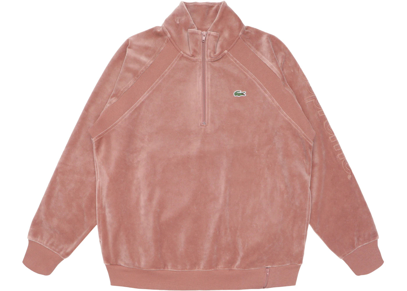 Supreme LACOSTE Velour Half-Zip Track Top Light Maroon