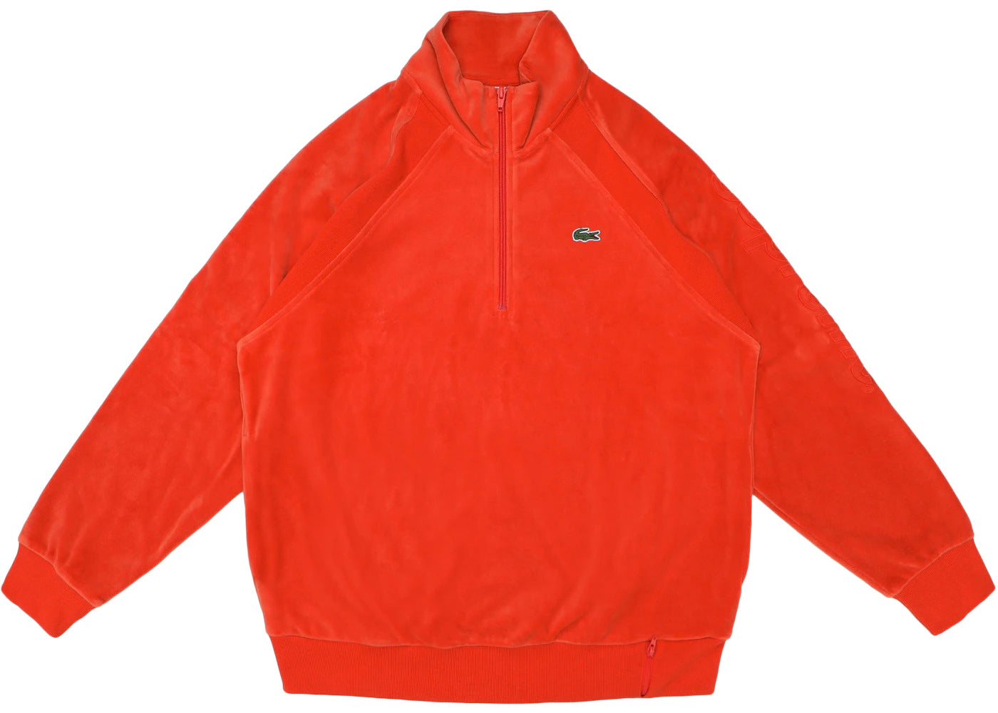 Supreme LACOSTE Velour Half-Zip Track Top Orange