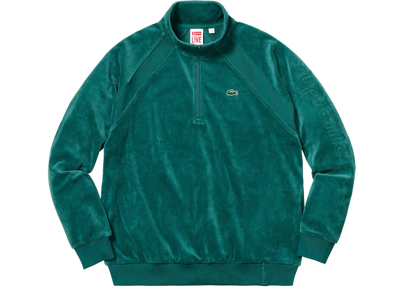 Supreme LACOSTE Velour Half-Zip Track Top Teal
