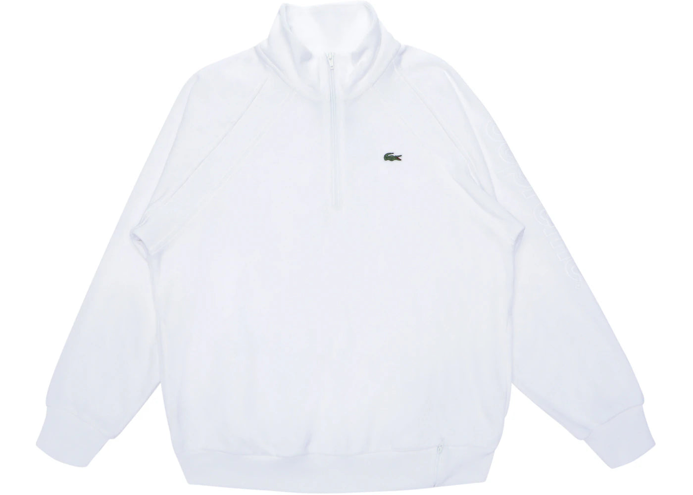 Supreme LACOSTE Velour Half-Zip Track Top White