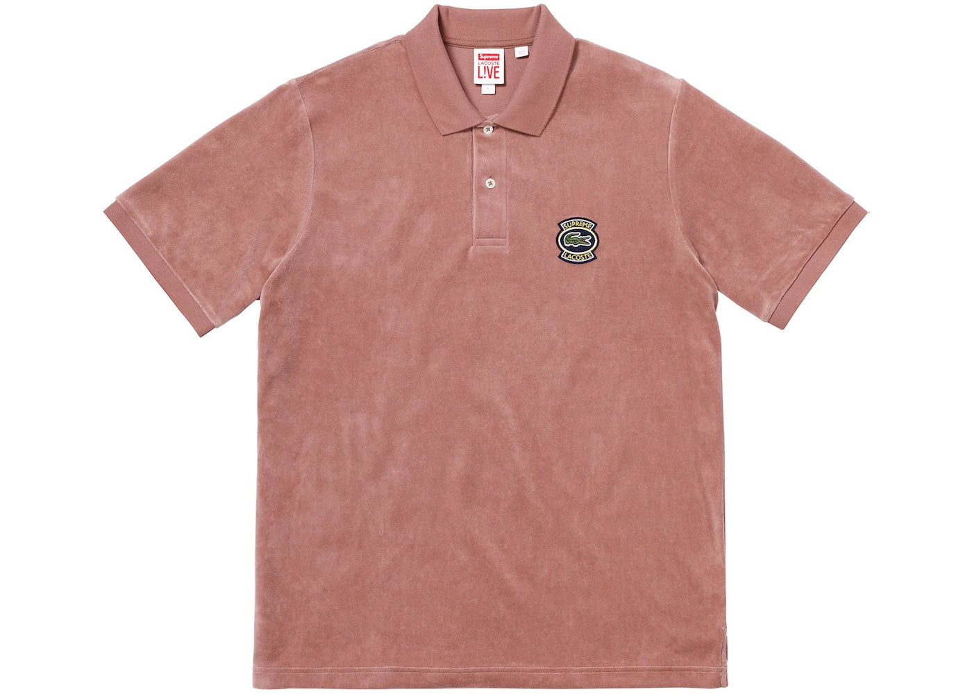 Supreme LACOSTE Velour Polo Light Maroon